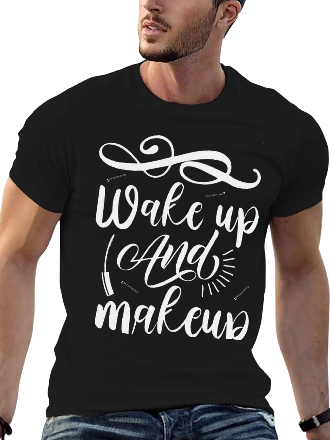 Wake Up & Makeup T-Shirt - Black