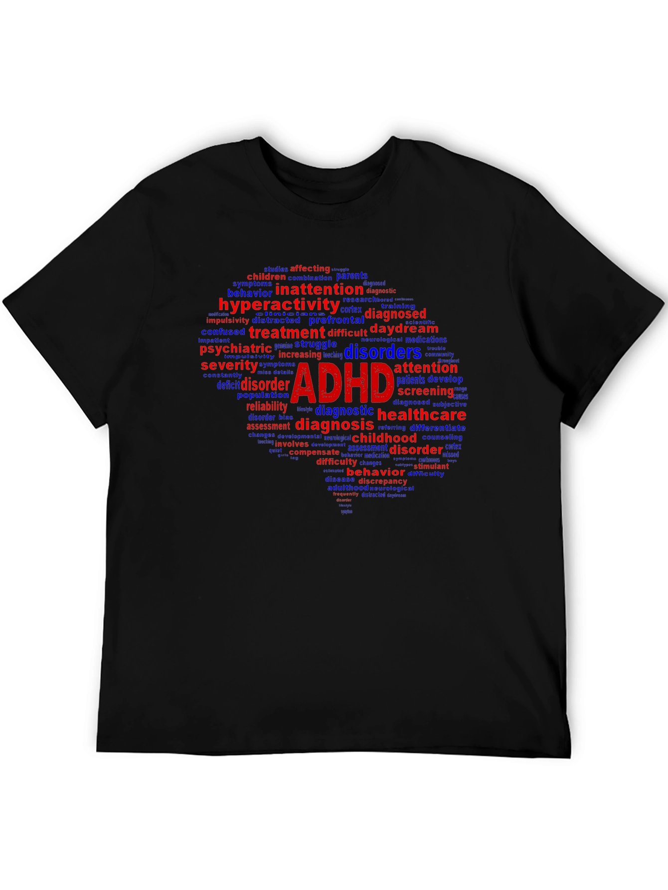 ADHD Awareness T-Shirt - Word Cloud Design