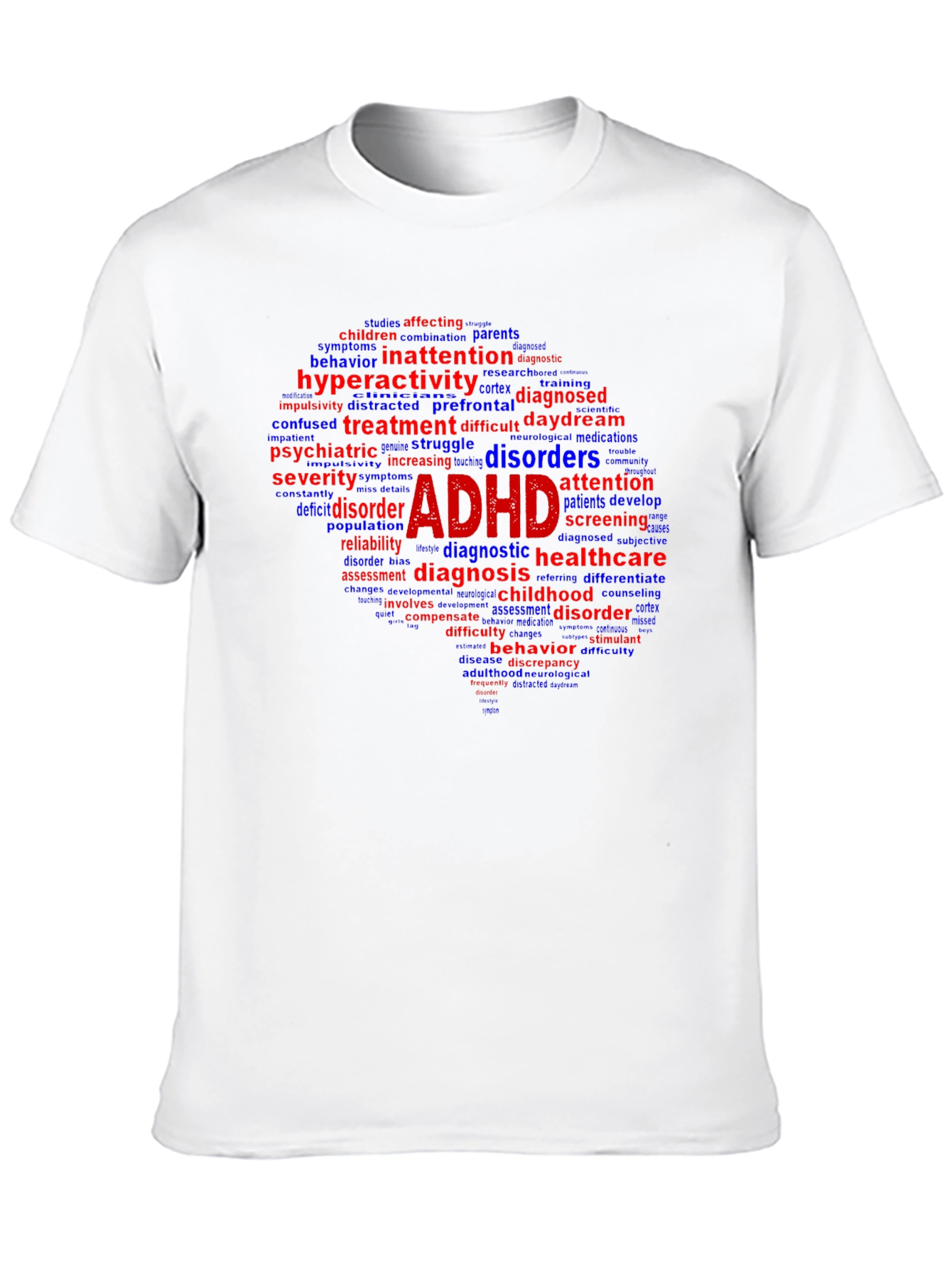 ADHD Awareness T-Shirt - Word Cloud Design