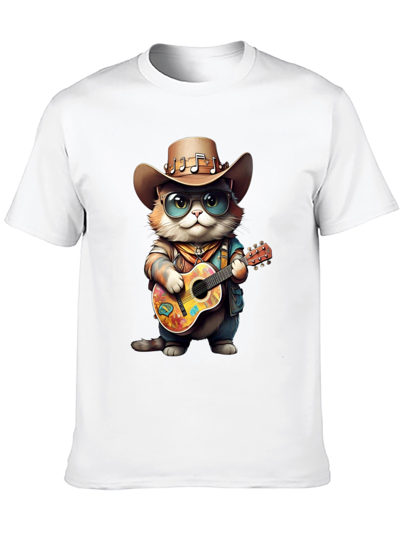 Cool Cat Guitarist Graphic Tee