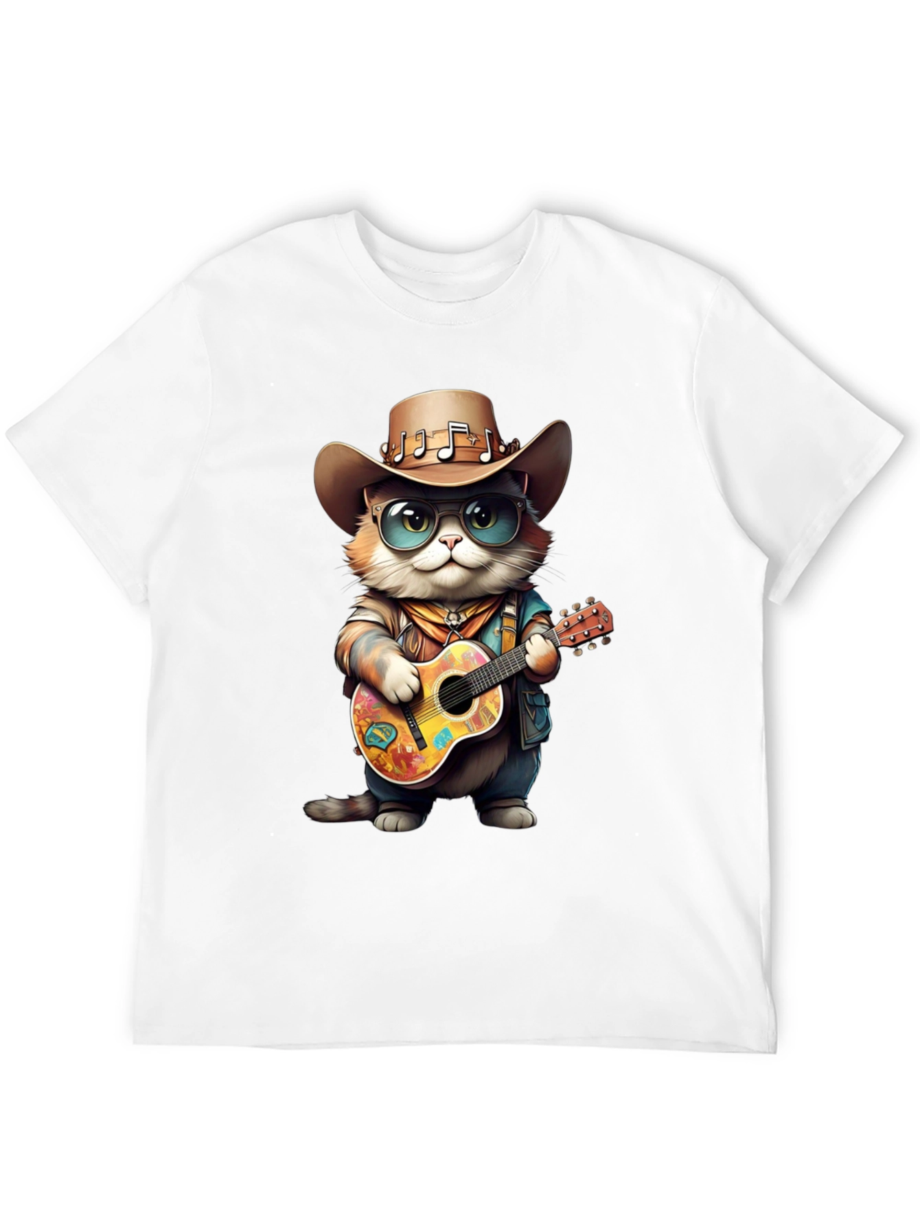 Cool Cat Guitarist Graphic Tee