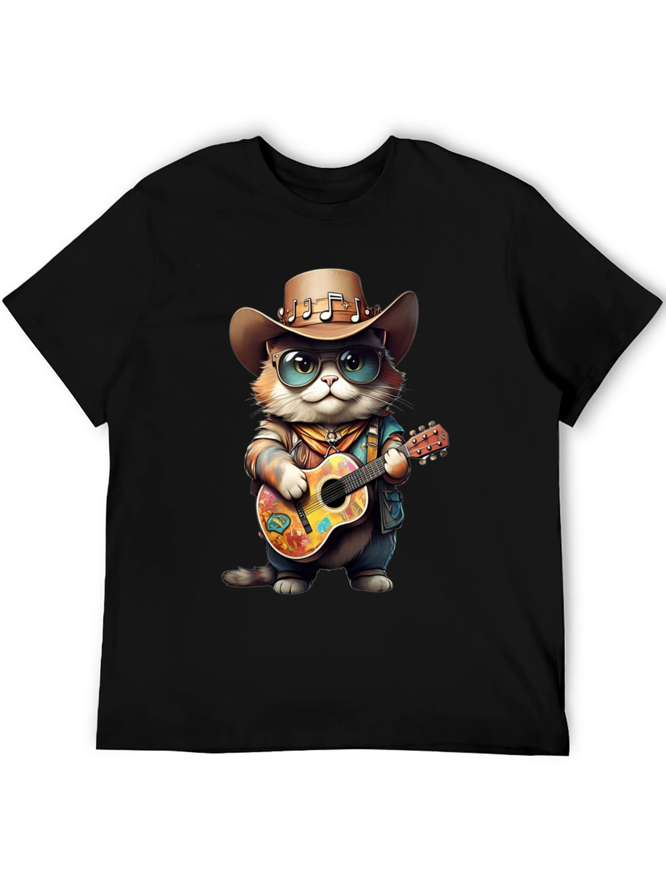 Cool Cat Guitarist Graphic Tee