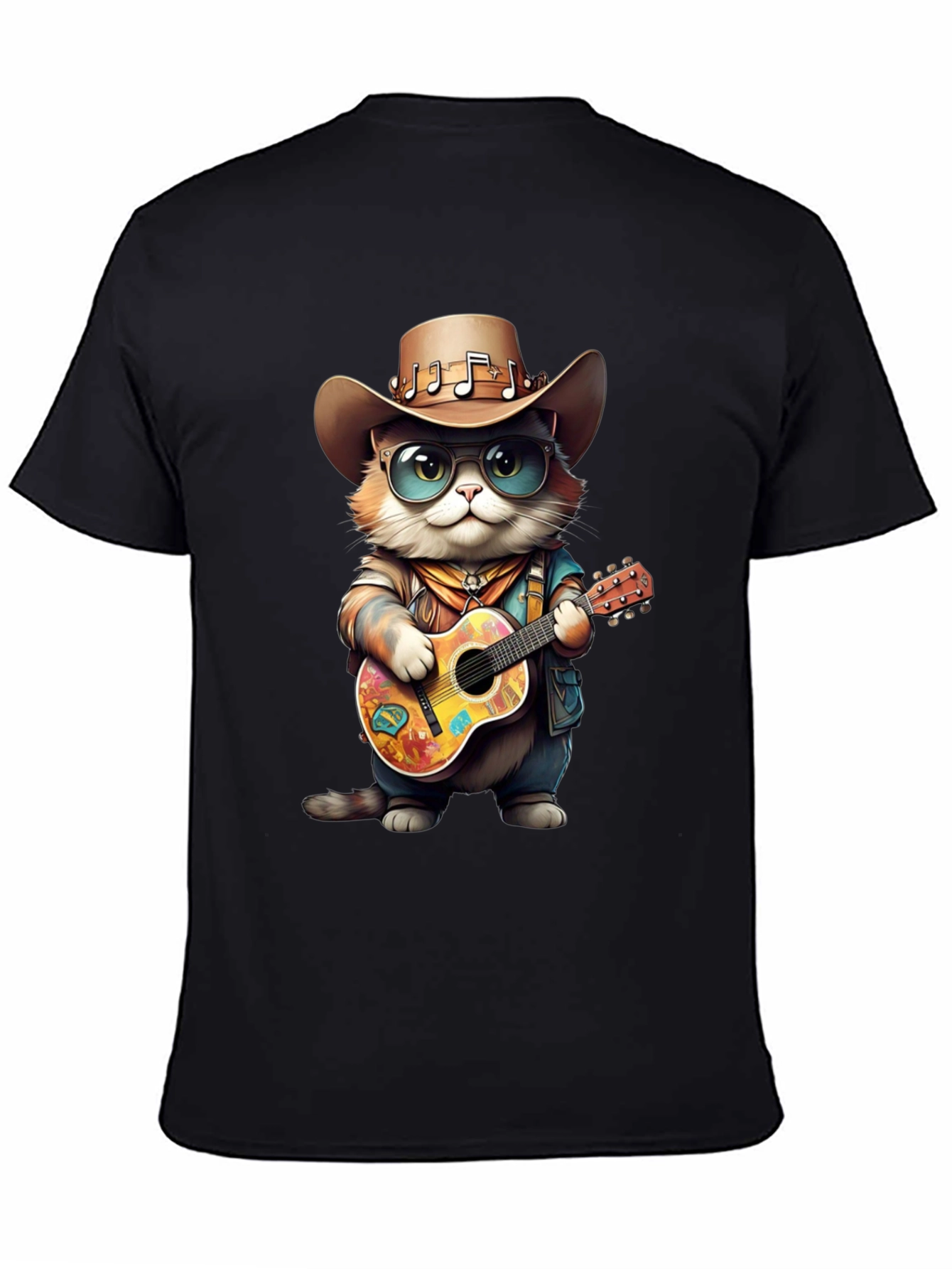 Cool Cat Guitarist Graphic Tee
