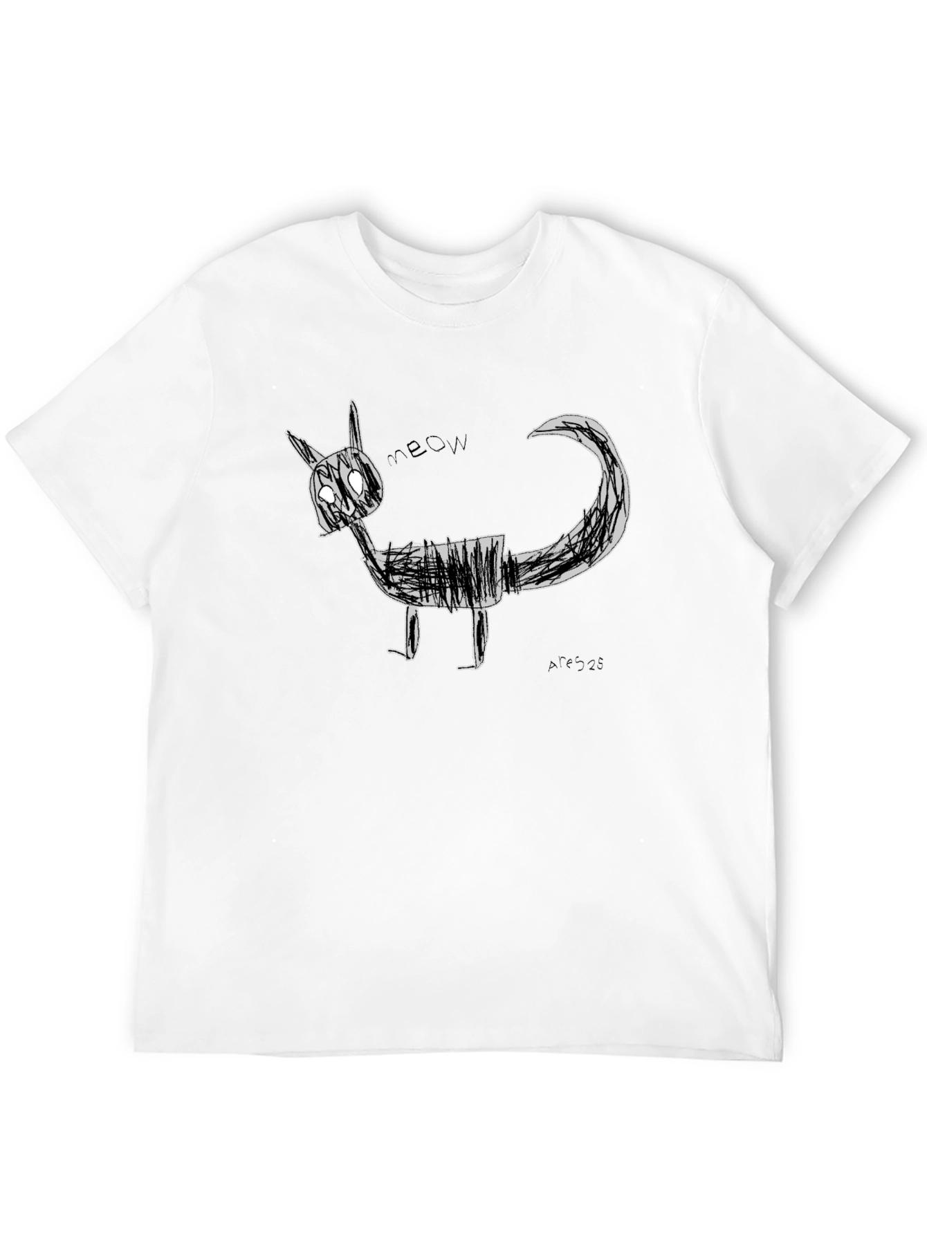 Meow Cat T-Shirt - Whimsical Graphic Tee