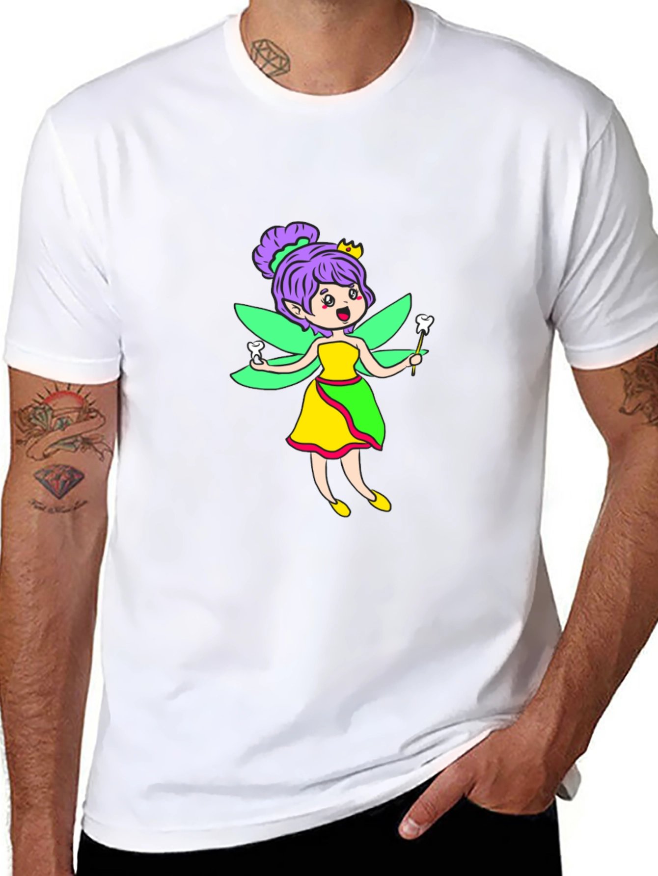 Tooth Fairy Graphic Tee - Black Cotton Shirt