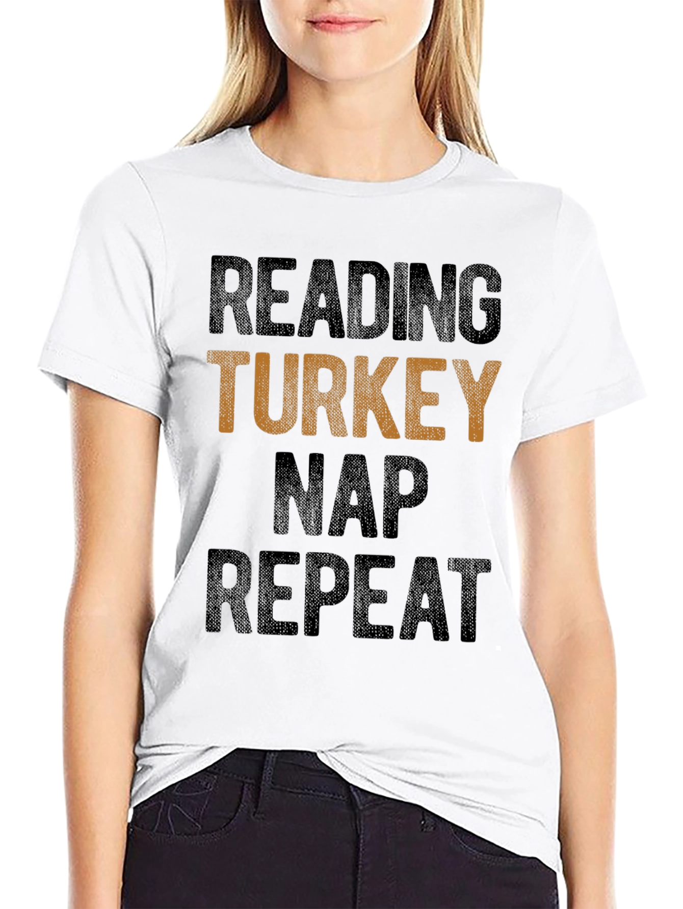 Reading Turkey Nap Repeat Black T-Shirt