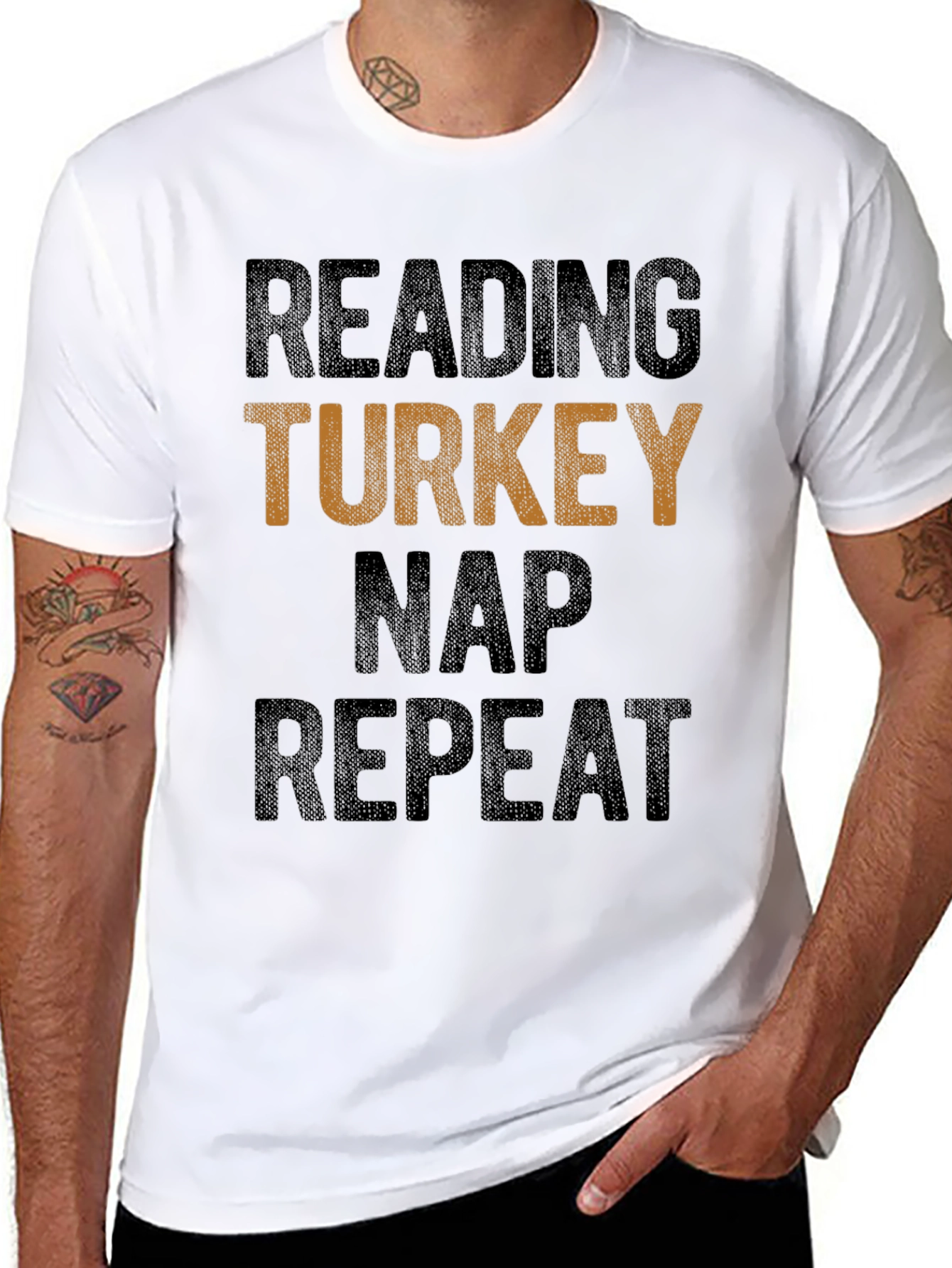 Reading Turkey Nap Repeat Black T-Shirt