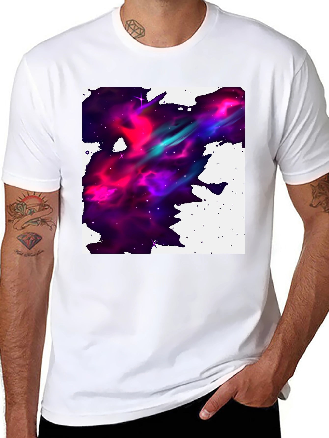 Nebula Print Black T-Shirt