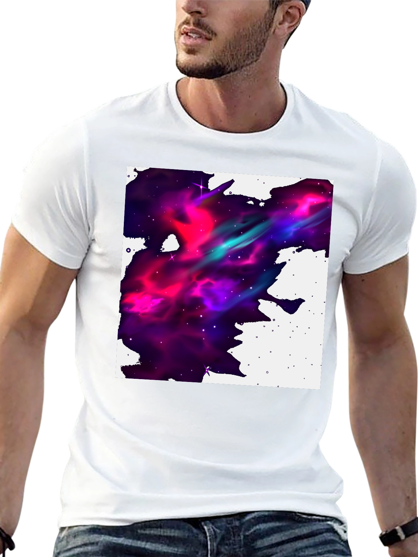 Nebula Print Black T-Shirt