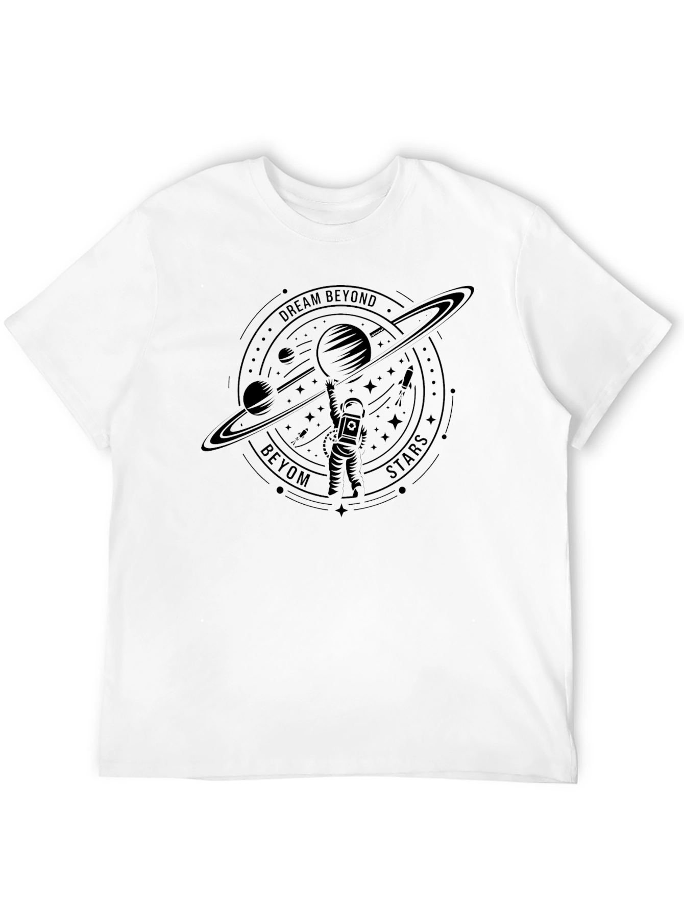 Dream Beyond Stars Graphic T-Shirt - Black