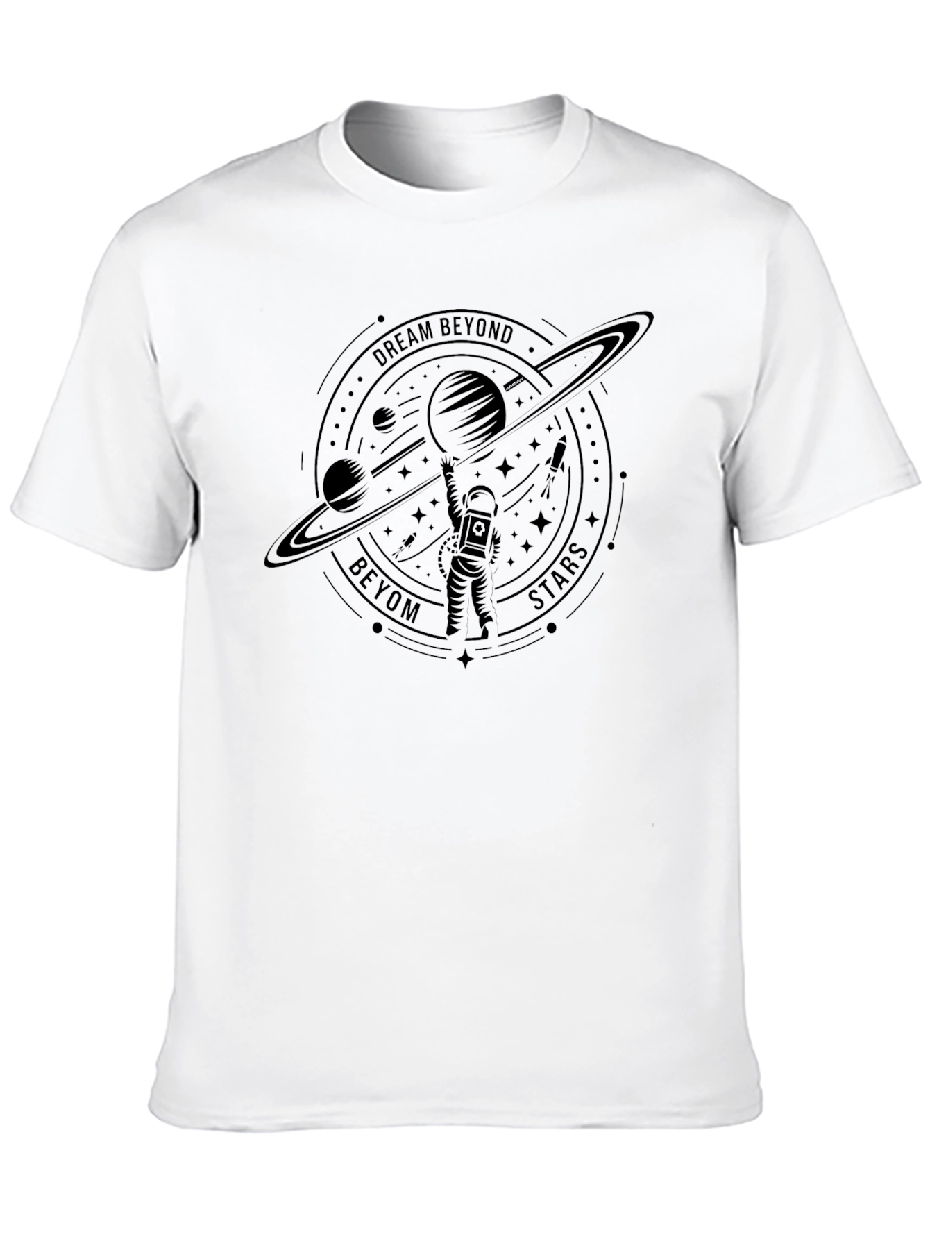 Dream Beyond Stars Graphic T-Shirt - Black