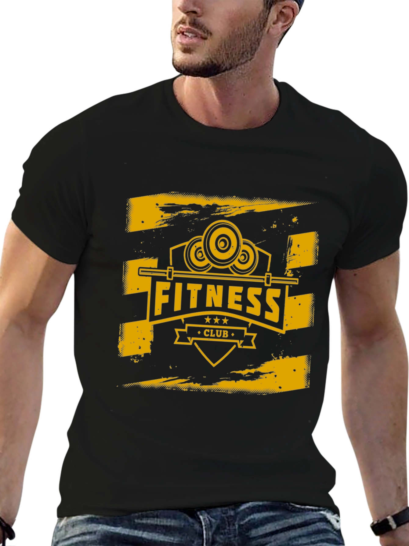 Fitness Club Graphic Tee - Black