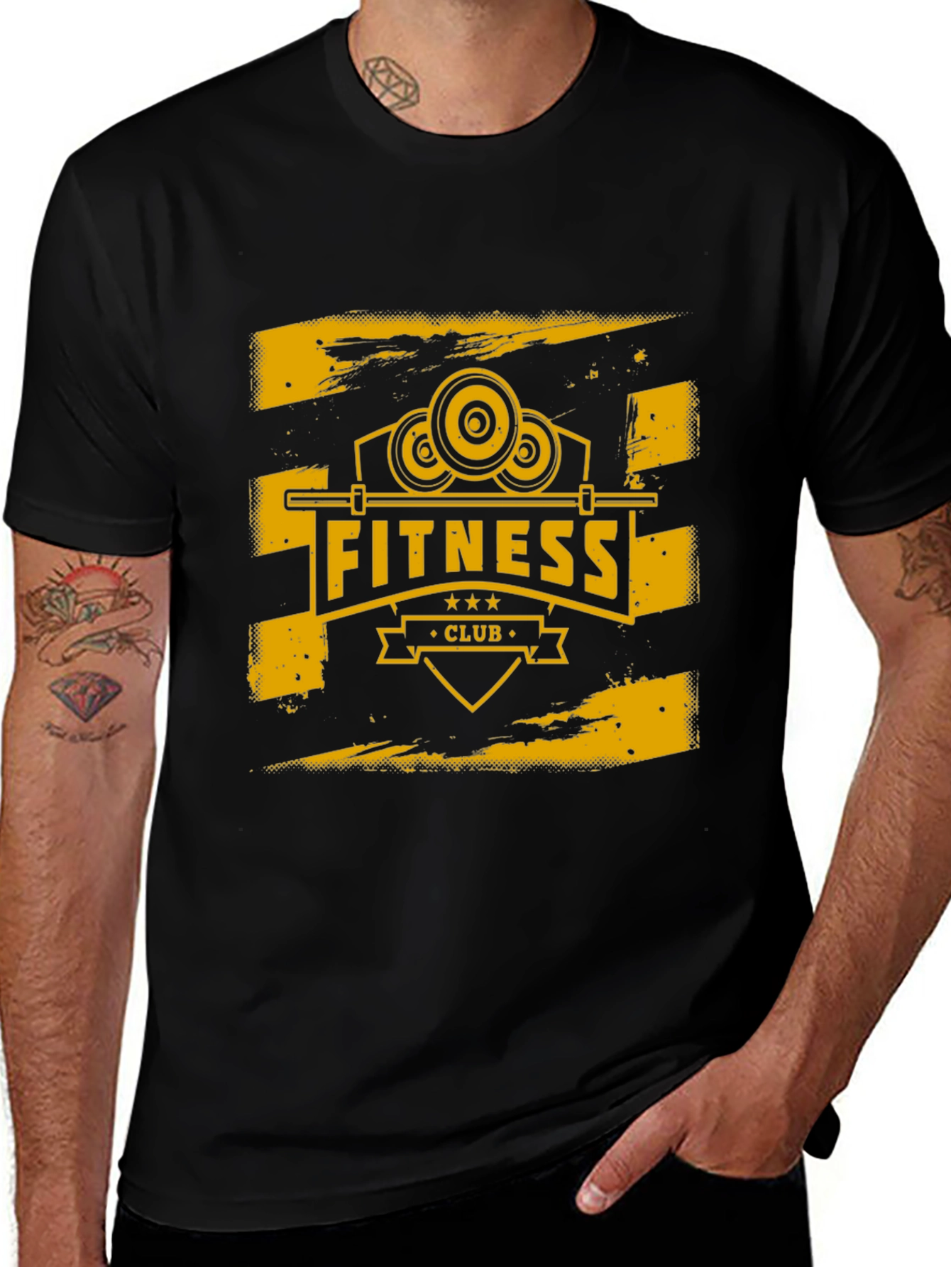 Fitness Club Graphic Tee - Black