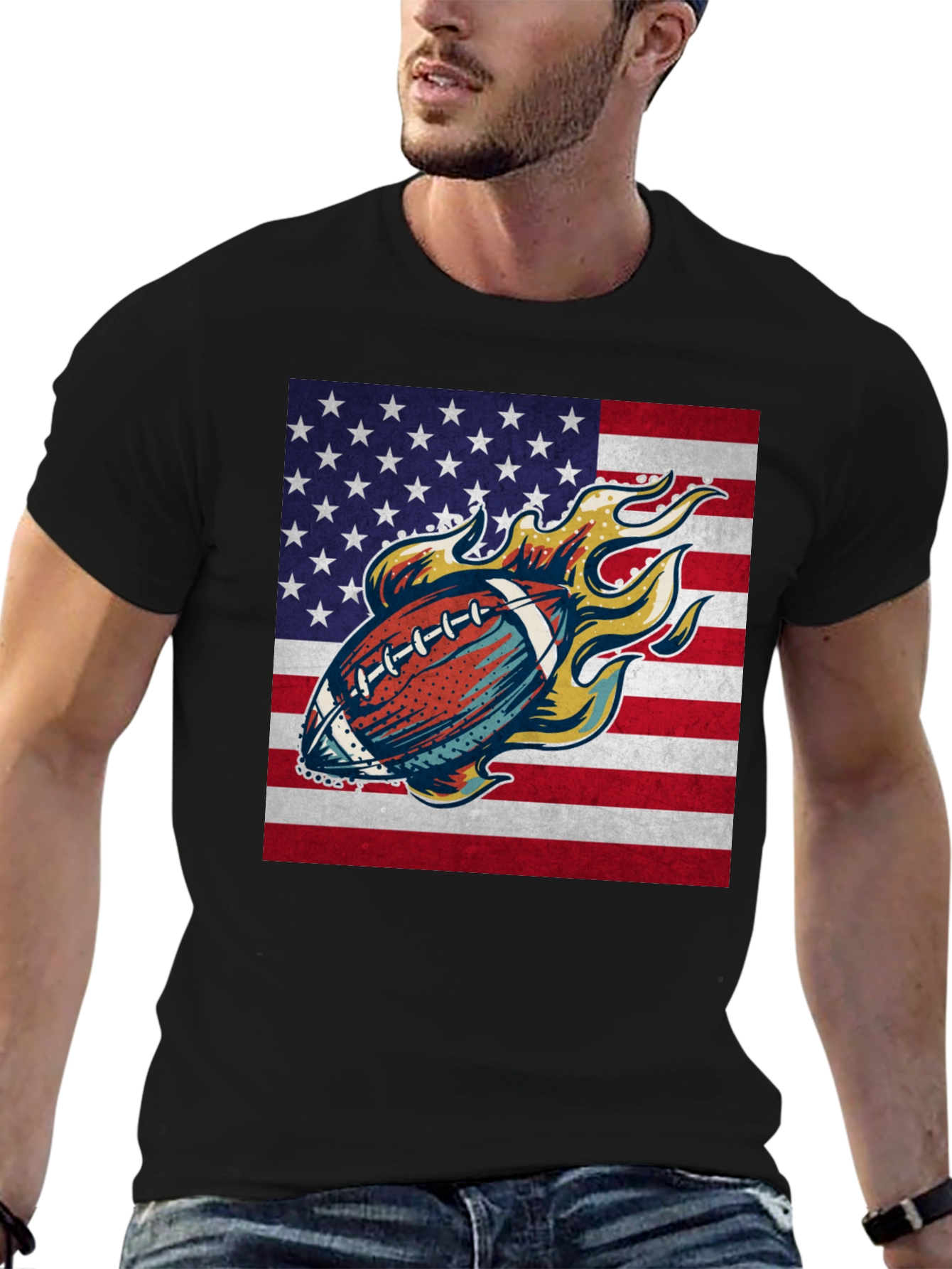 American Football Flag Graphic Tee