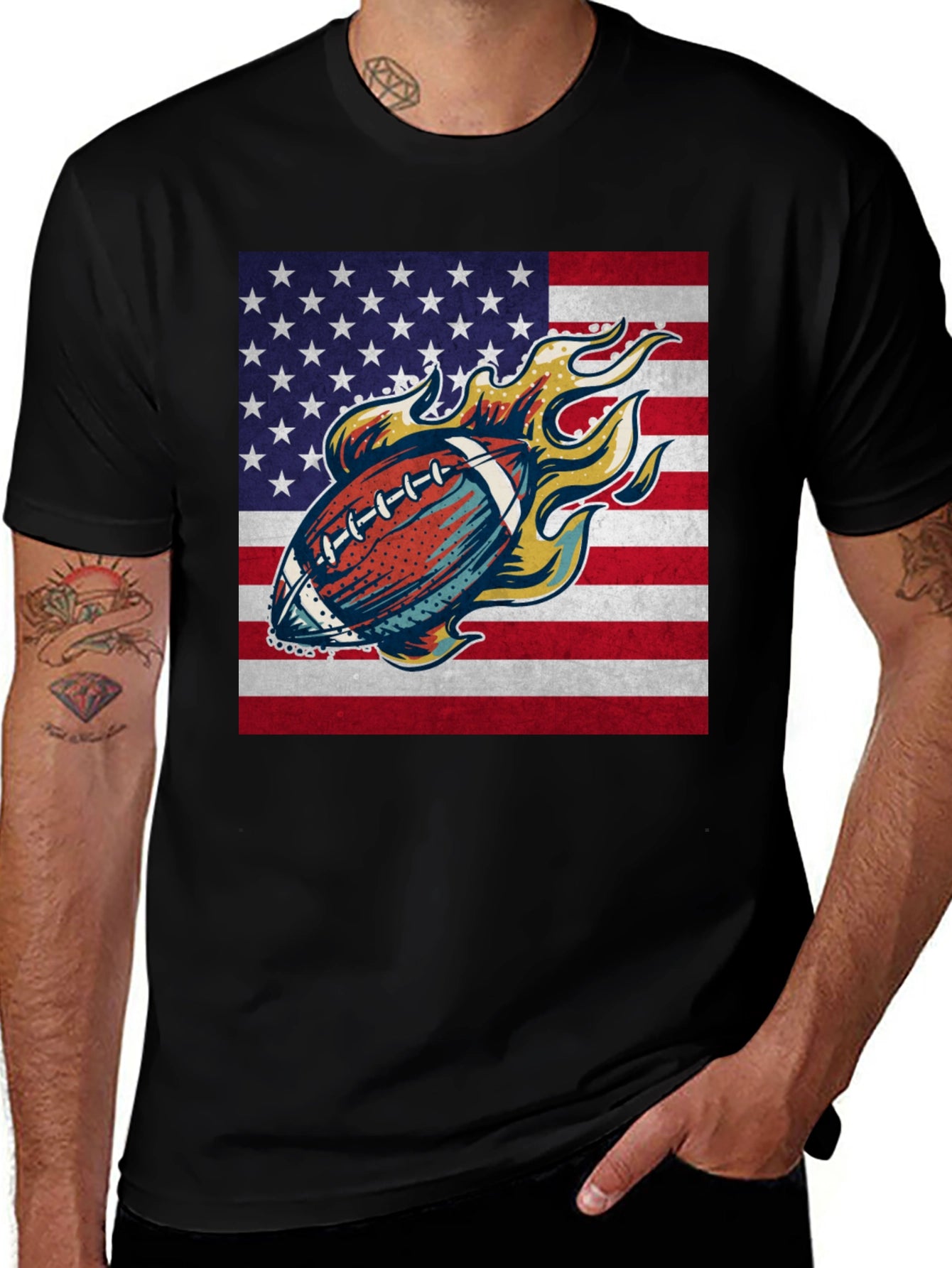 American Football Flag Graphic Tee