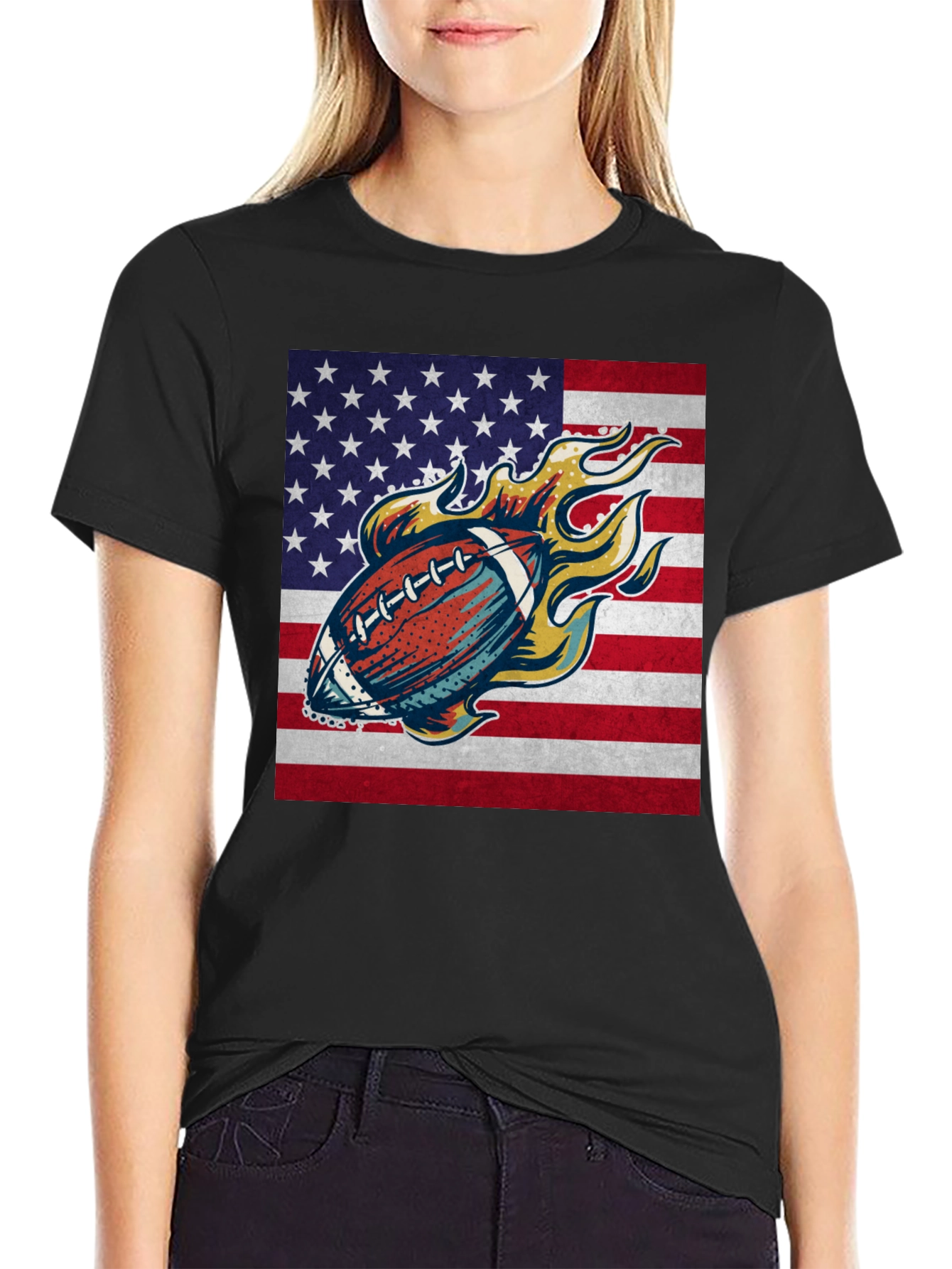 American Football Flag Graphic Tee