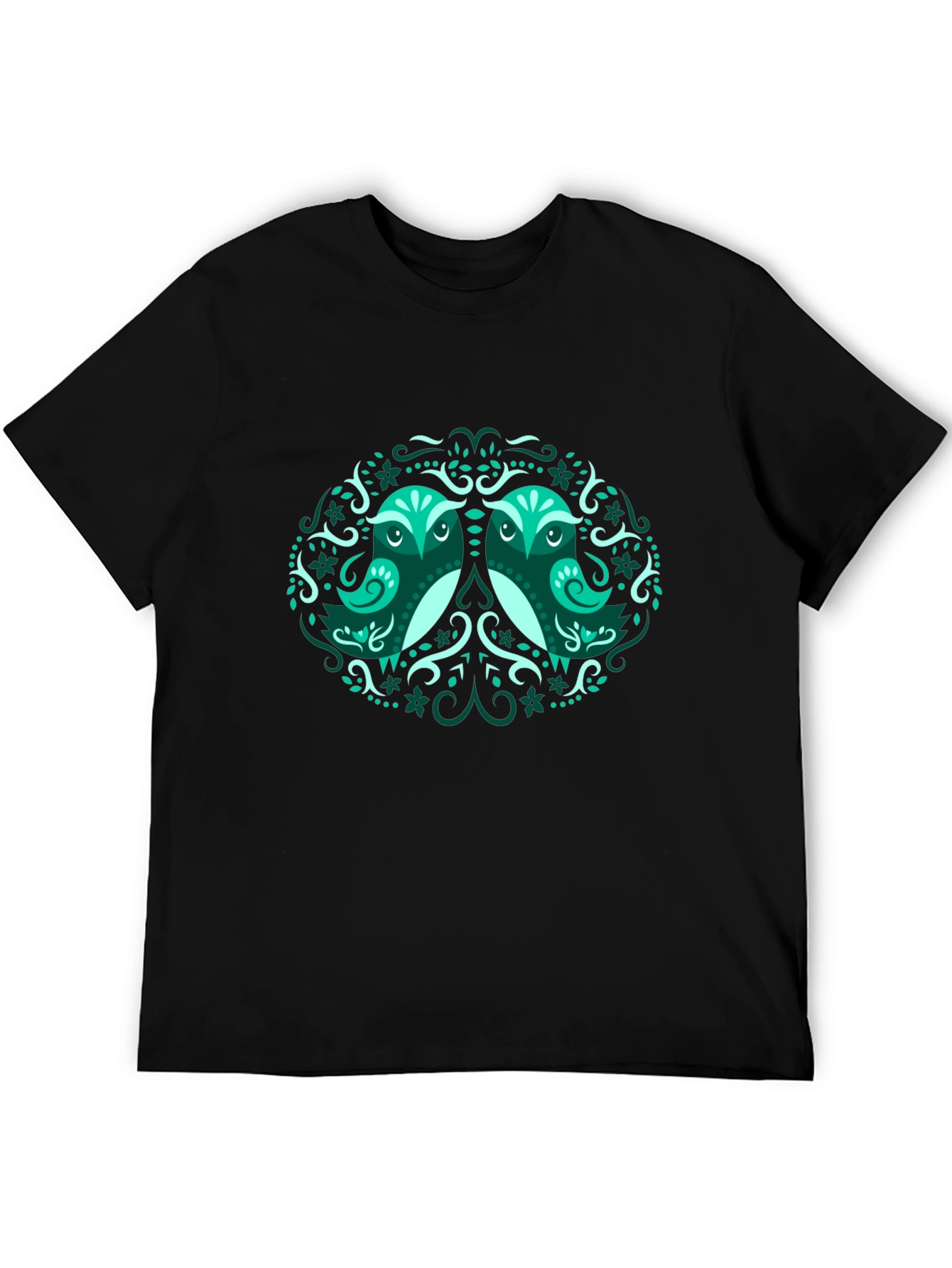 Unique Owl Graphic T-Shirt - Black