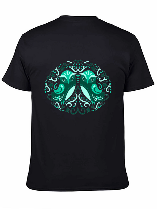 Unique Owl Graphic T-Shirt - Black