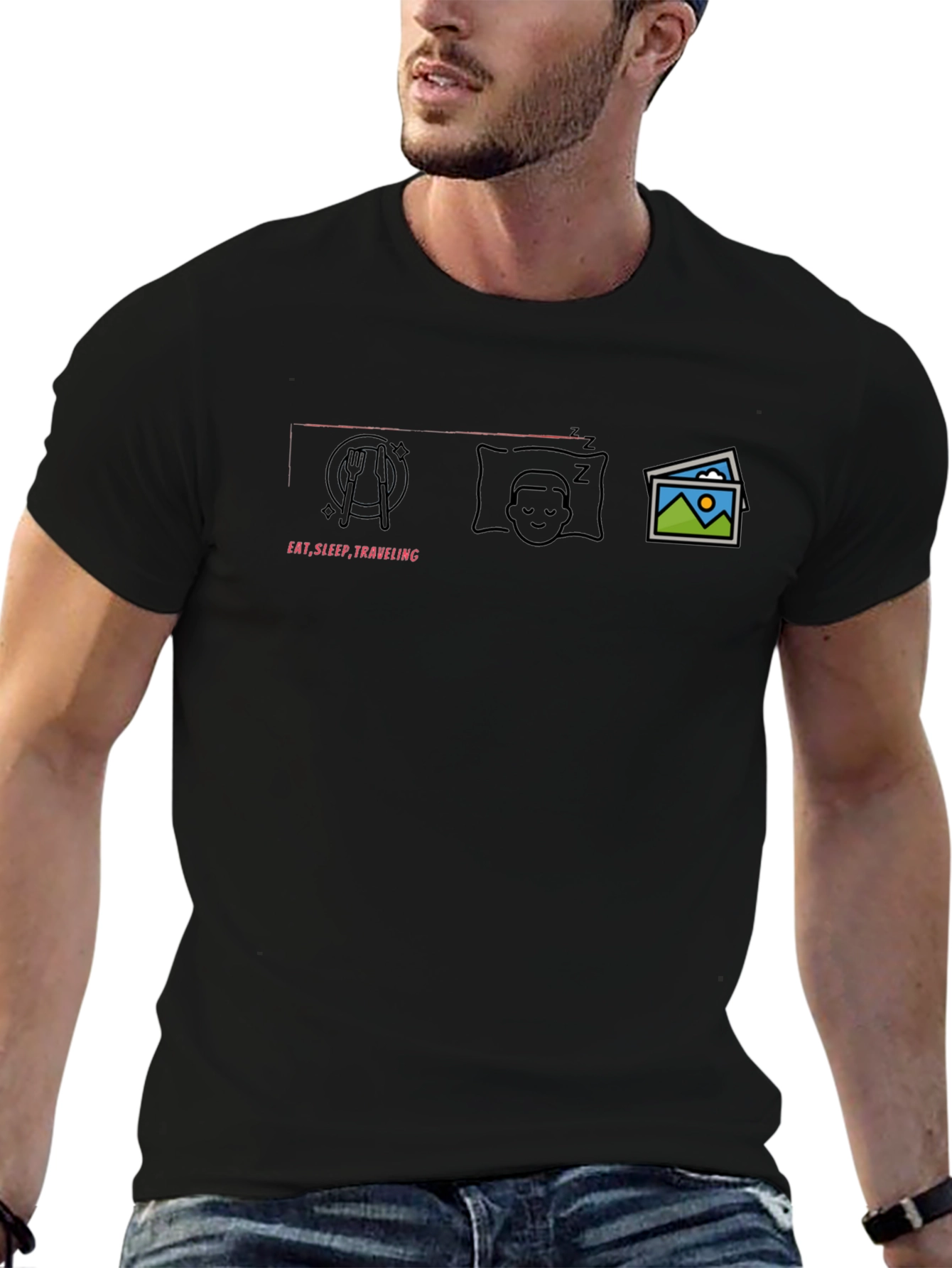 Eat Sleep Travel Graphic T-Shirt