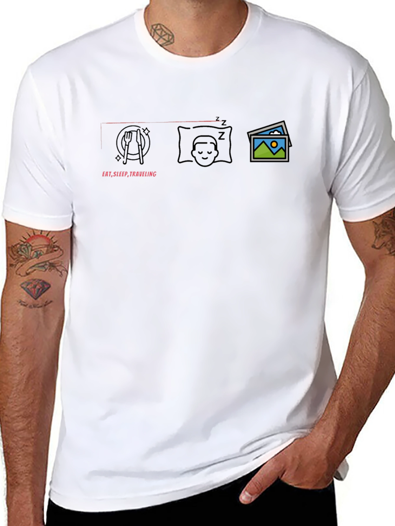 Eat Sleep Travel Graphic T-Shirt