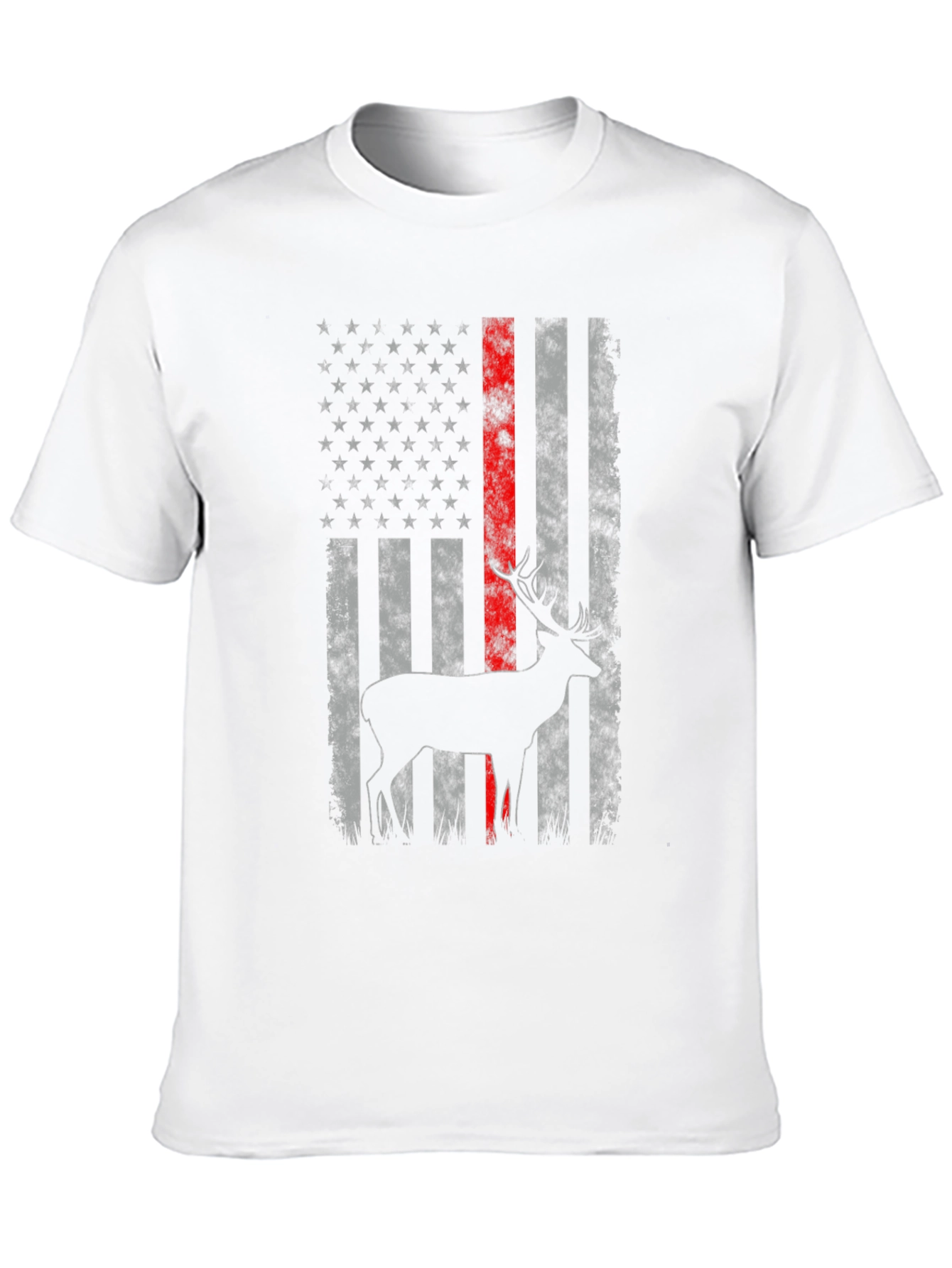 American Flag Deer Graphic Tee - Patriotic Style