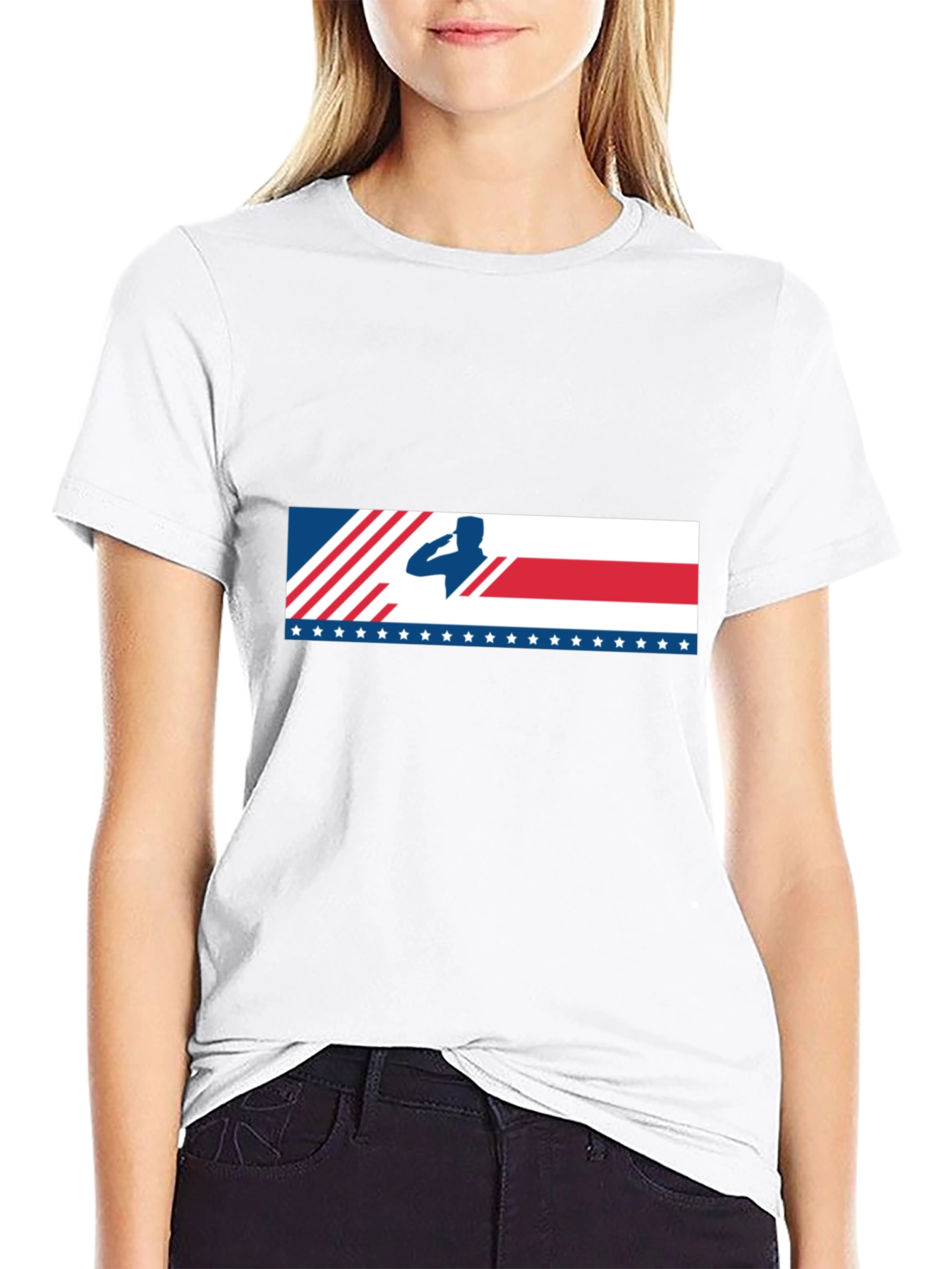 Salute American Flag Graphic T-Shirt Patriotic Tee