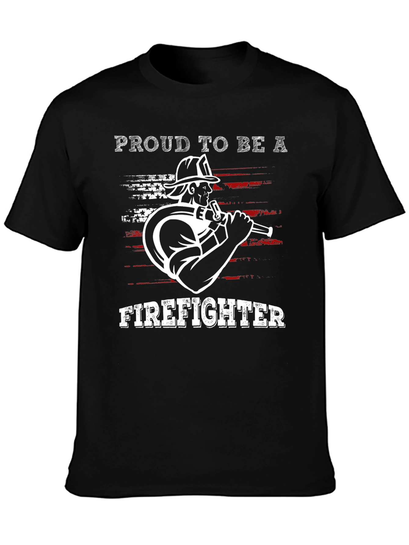 Proud Firefighter Graphic Tee - Black