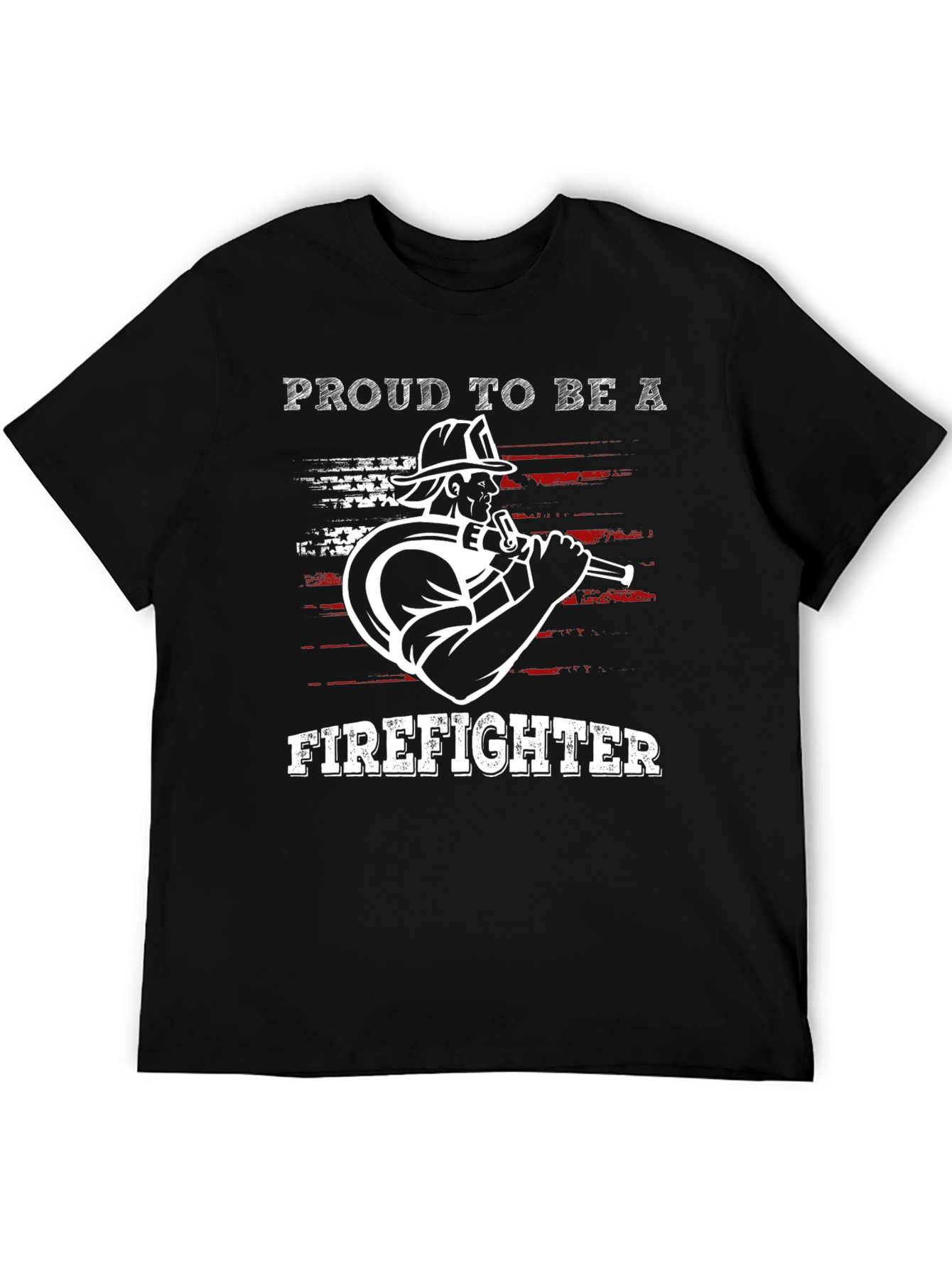 Proud Firefighter Graphic Tee - Black