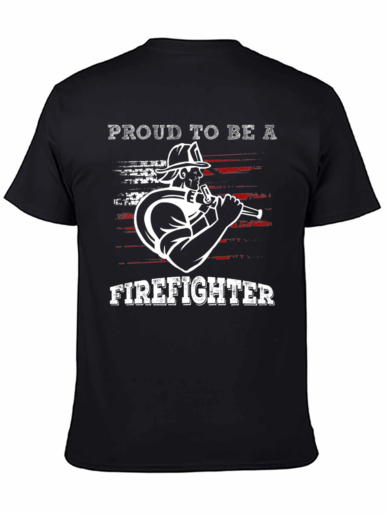 Proud Firefighter Graphic Tee - Black