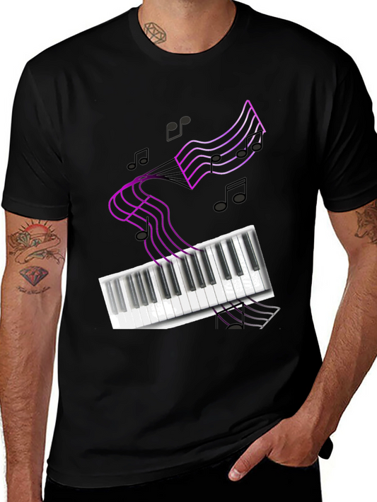Musical T-Shirt: Piano Keys & Notes