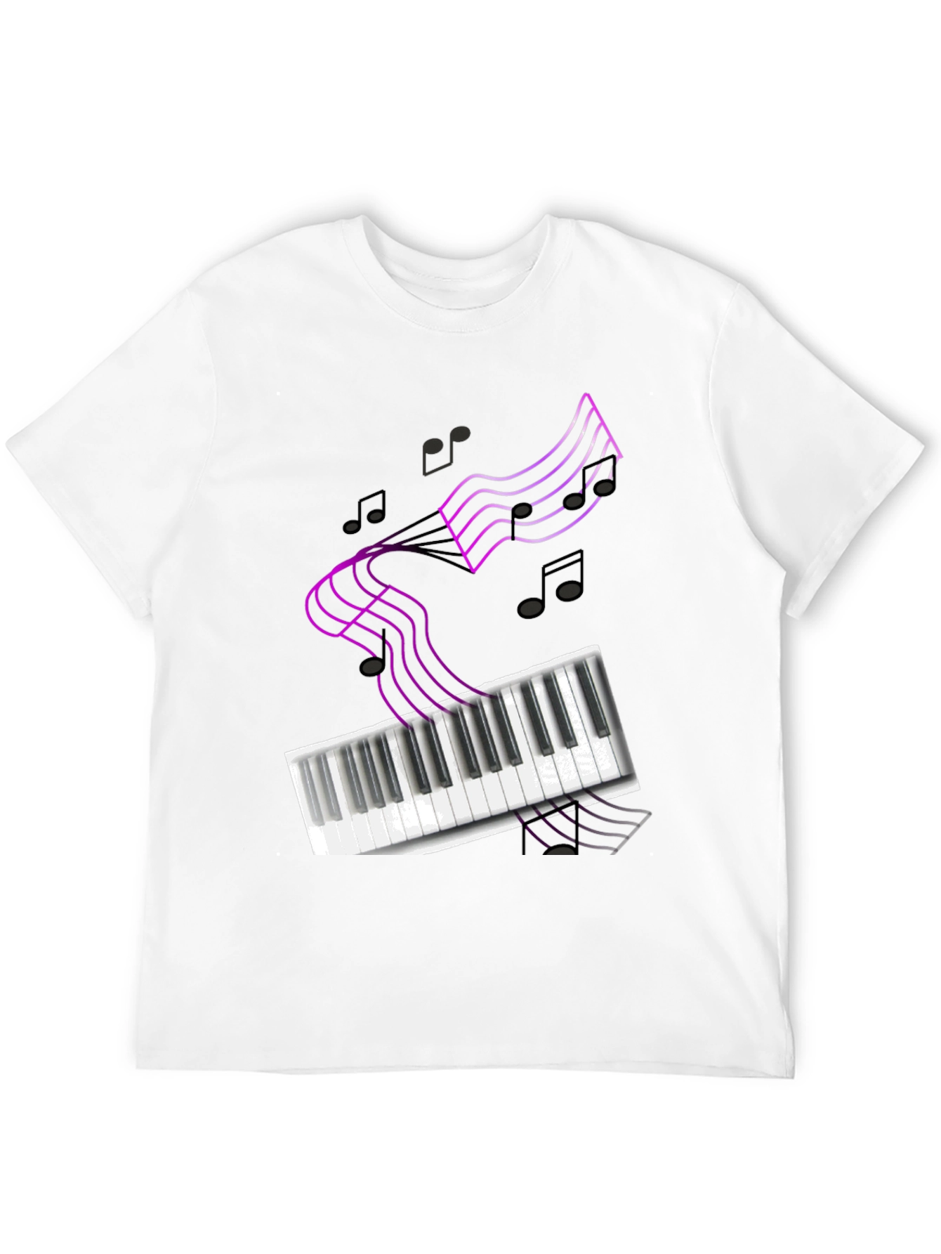 Musical T-Shirt: Piano Keys & Notes