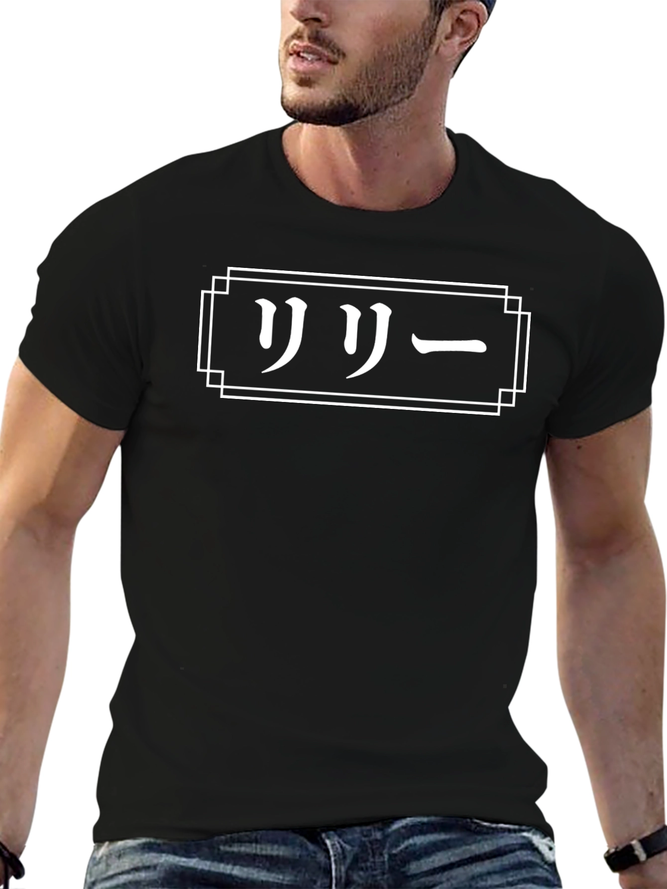 Japanese Style Black Graphic T-Shirt