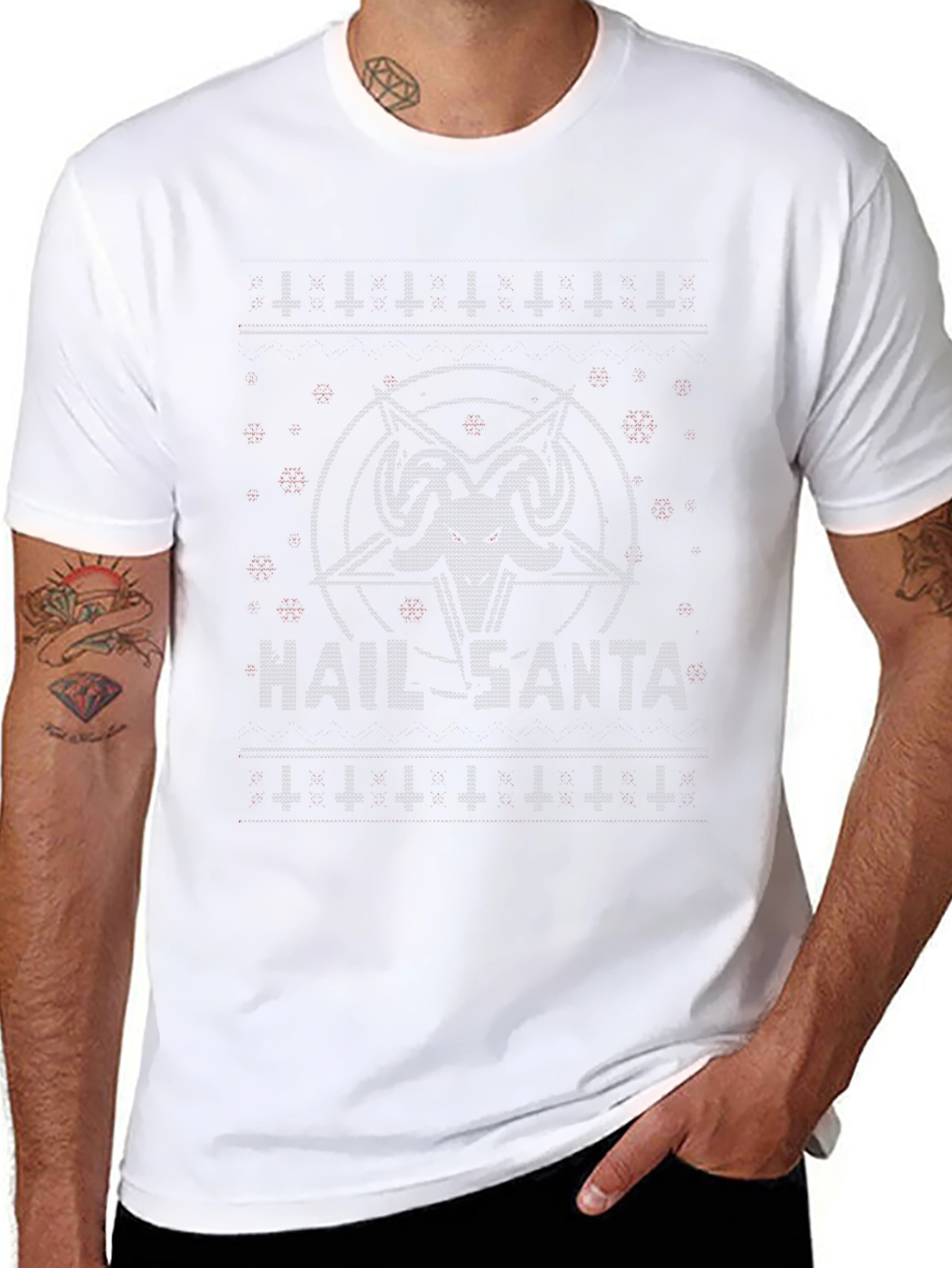 Hail Santa T-Shirt - Inverted Cross Christmas