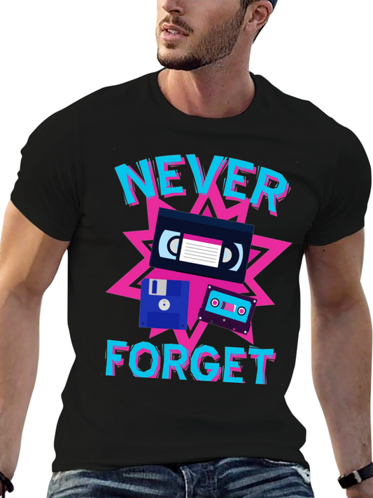 Retro 90s Never Forget T-Shirt - Vintage Tech Design