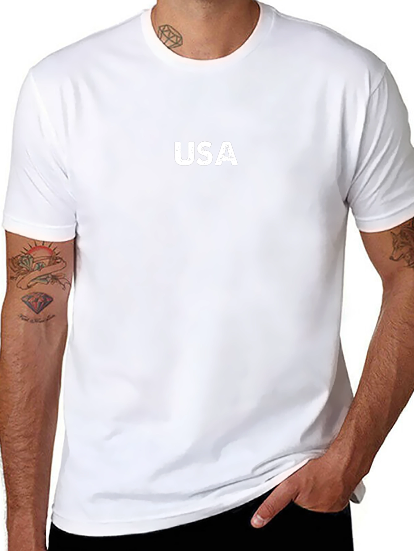 USA Graphic Print Black T-Shirt