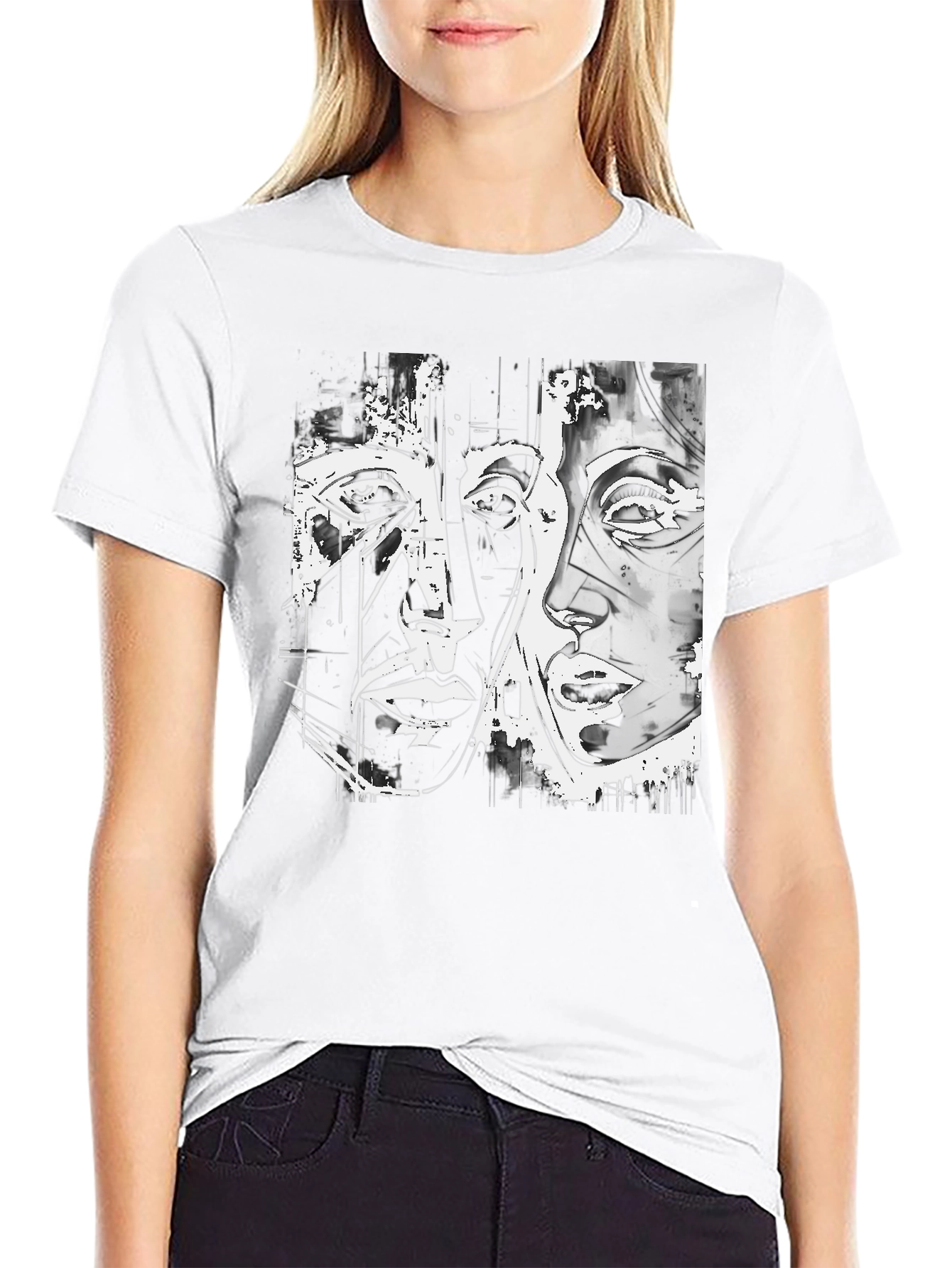 Abstract Face Art Graphic Tee
