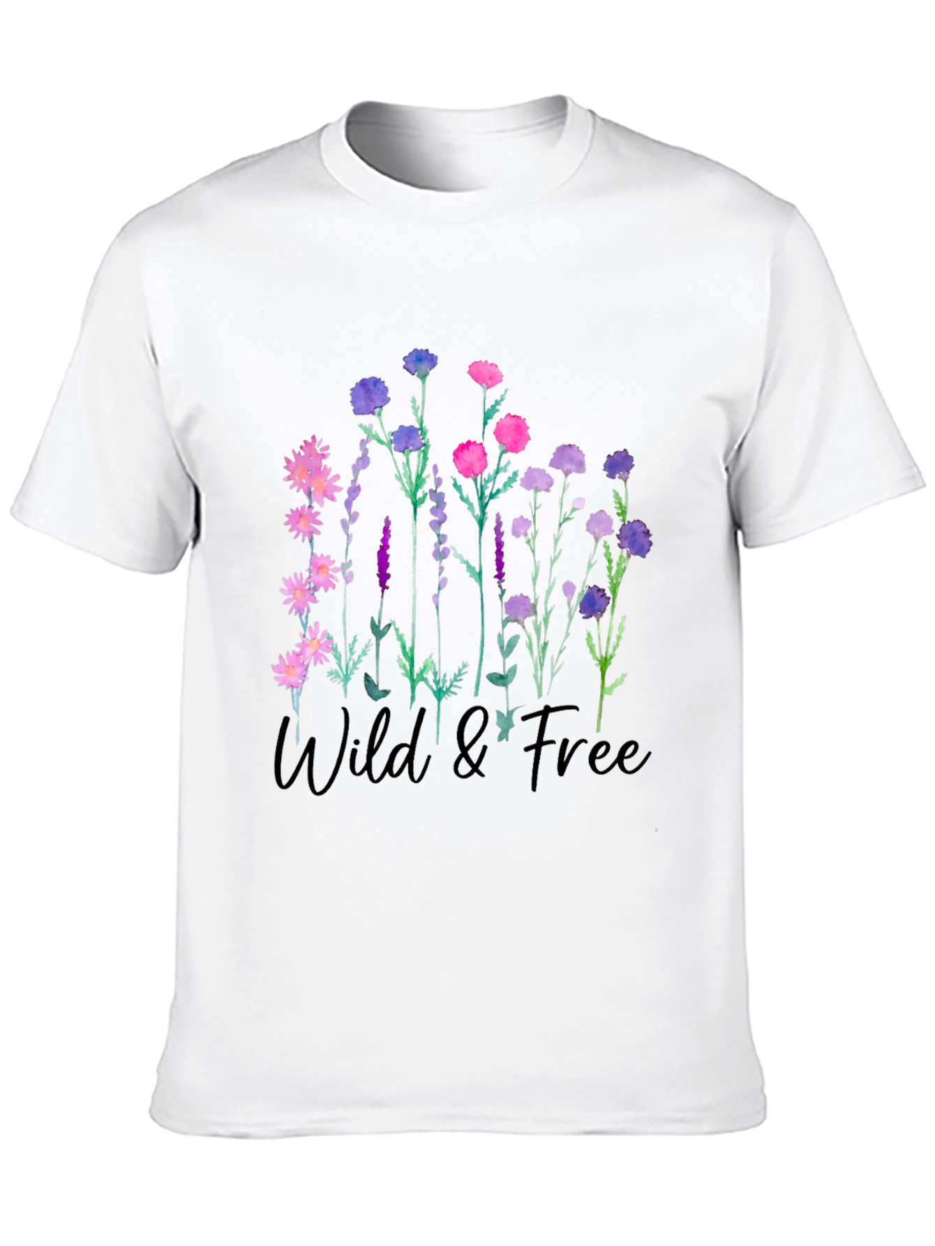 Wild & Free Floral Graphic Black T-Shirt