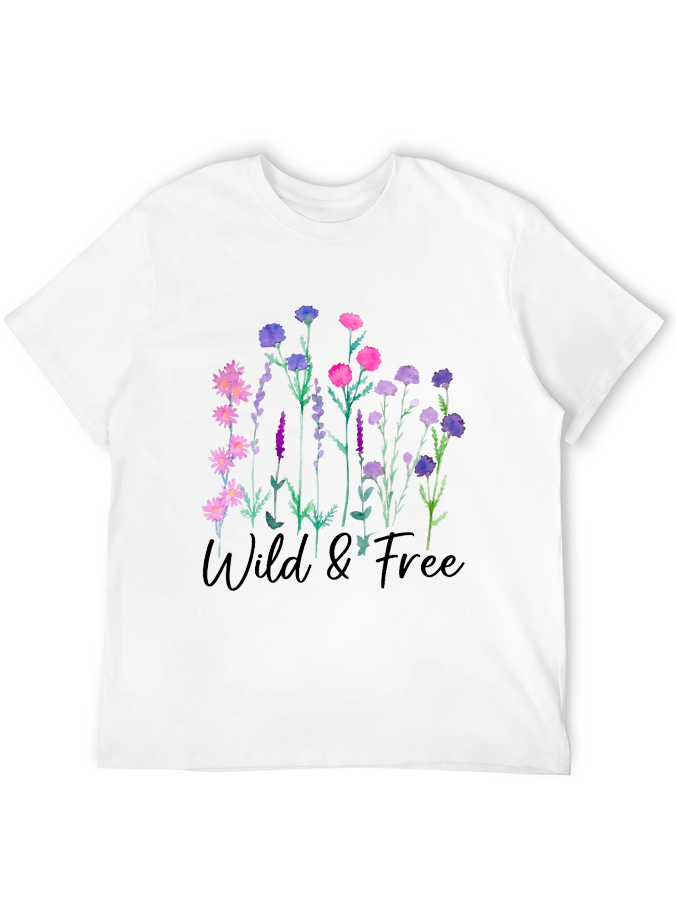 Wild & Free Floral Graphic Black T-Shirt