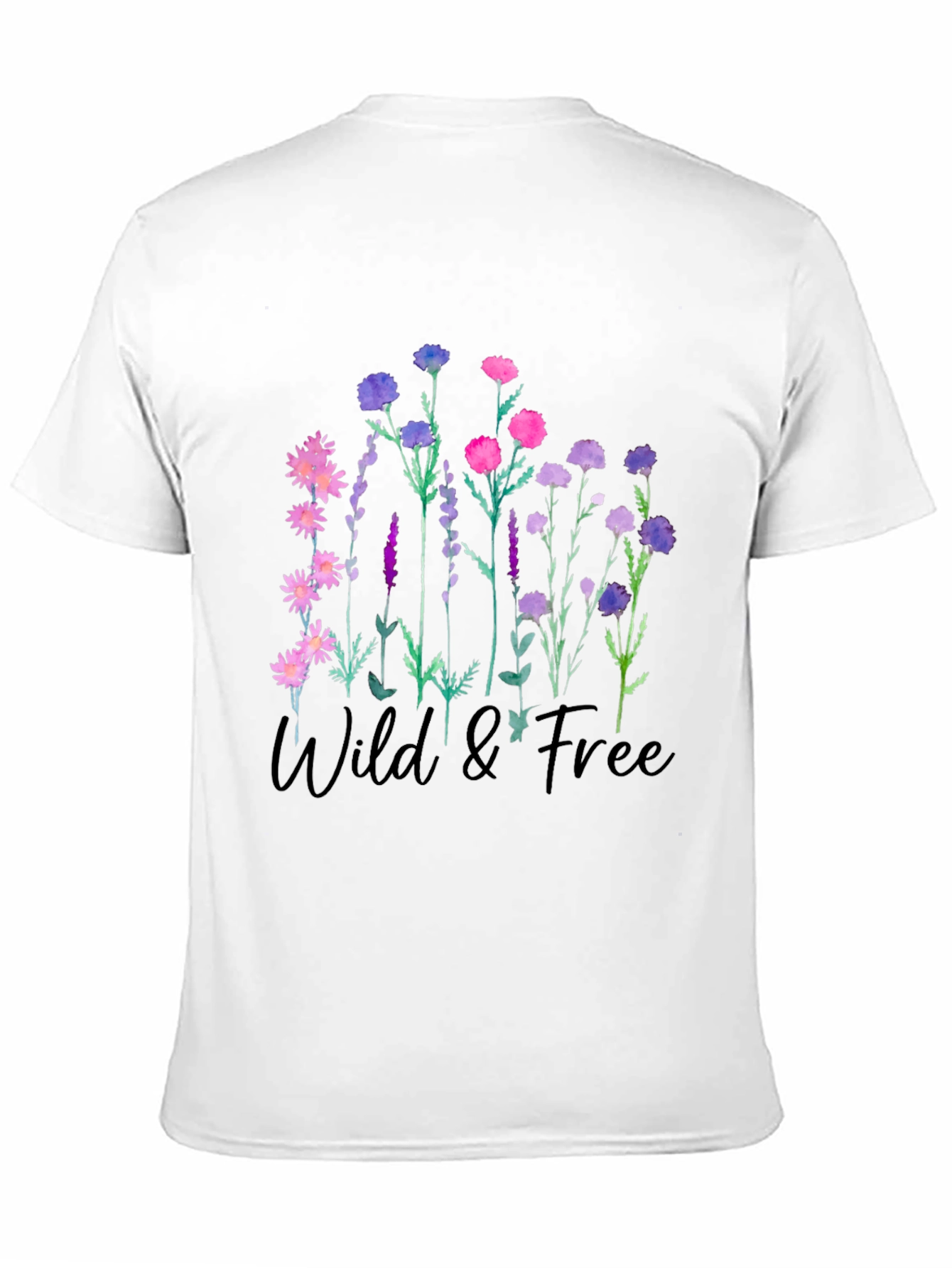 Wild & Free Floral Graphic Black T-Shirt