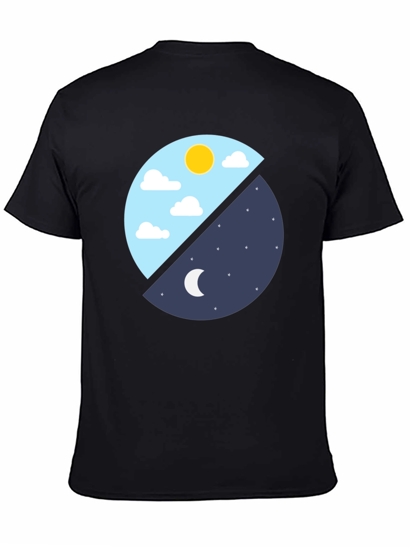 Day & Night Graphic T-Shirt - Black Cotton Tee