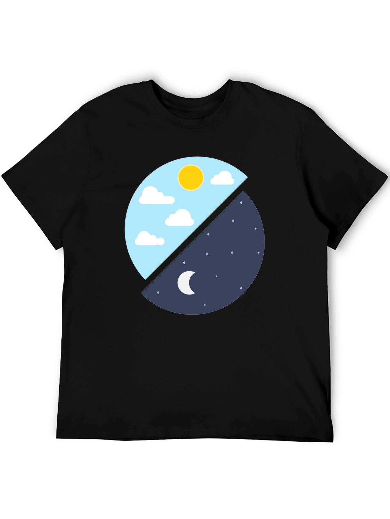 Day & Night Graphic T-Shirt - Black Cotton Tee