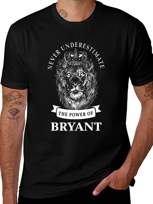 Never Underestimate Bryant Lion Crown Black T-Shirt