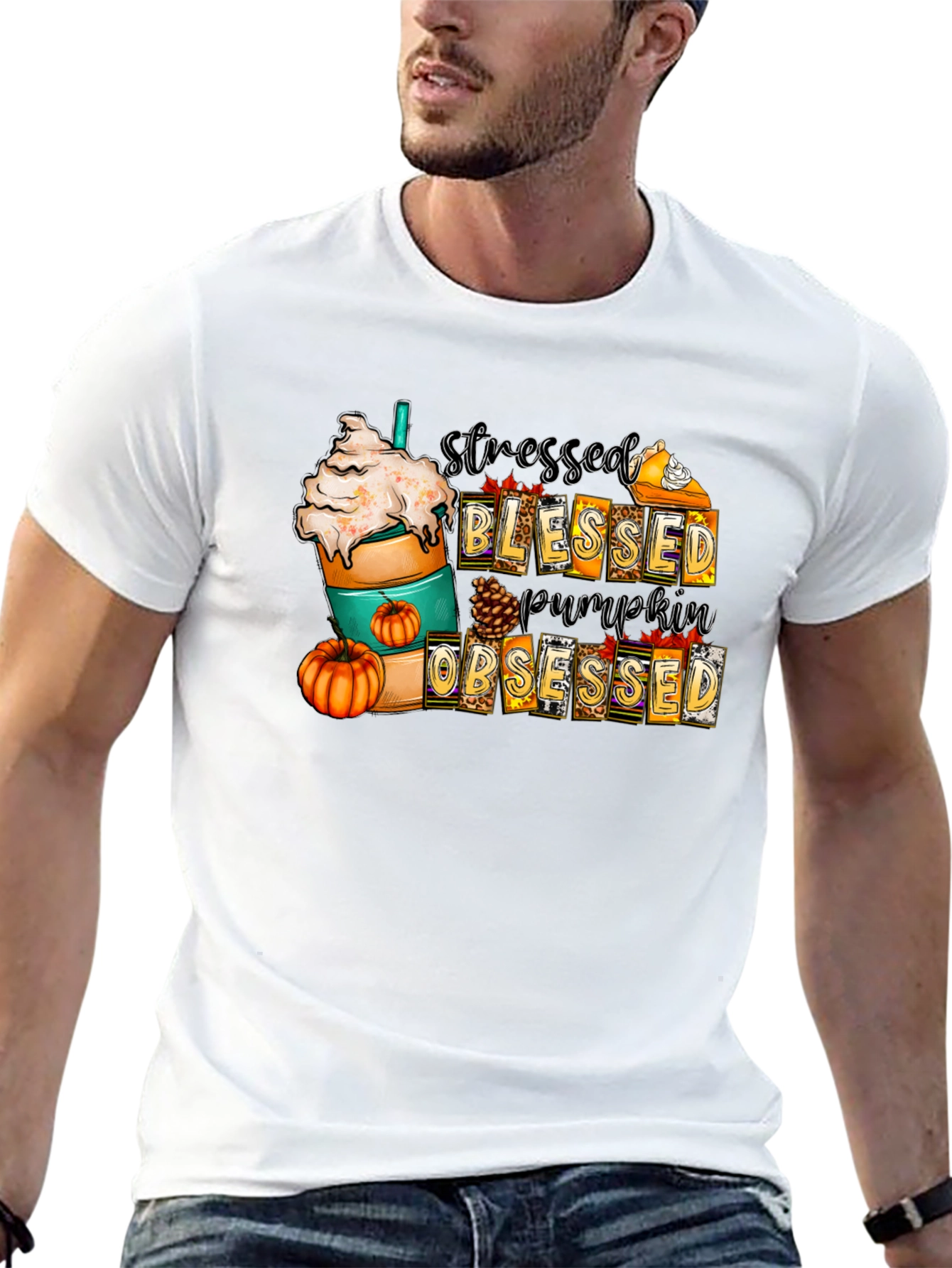 Stressed Blessed Pumpkin Obsessed T-Shirt