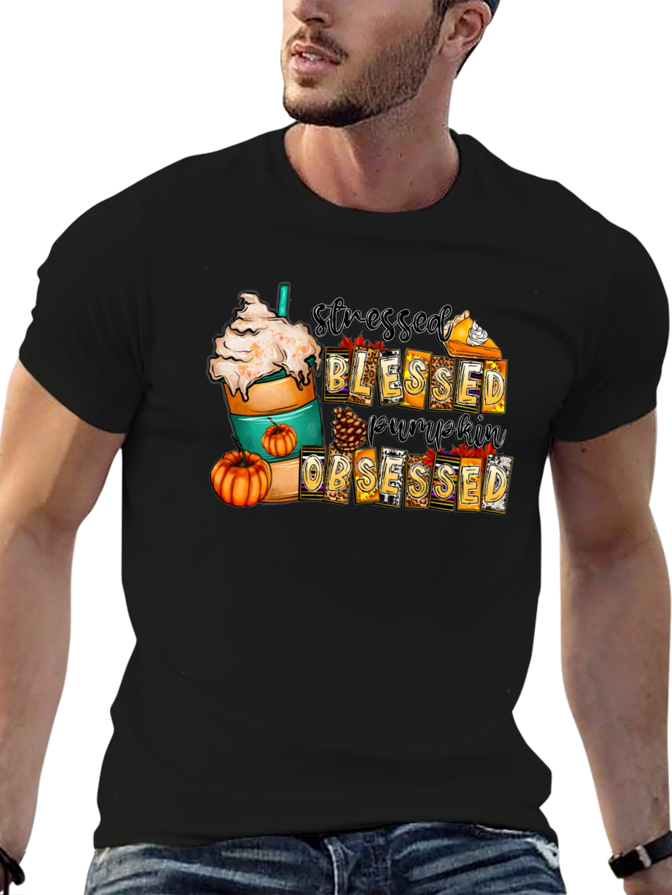 Stressed Blessed Pumpkin Obsessed T-Shirt