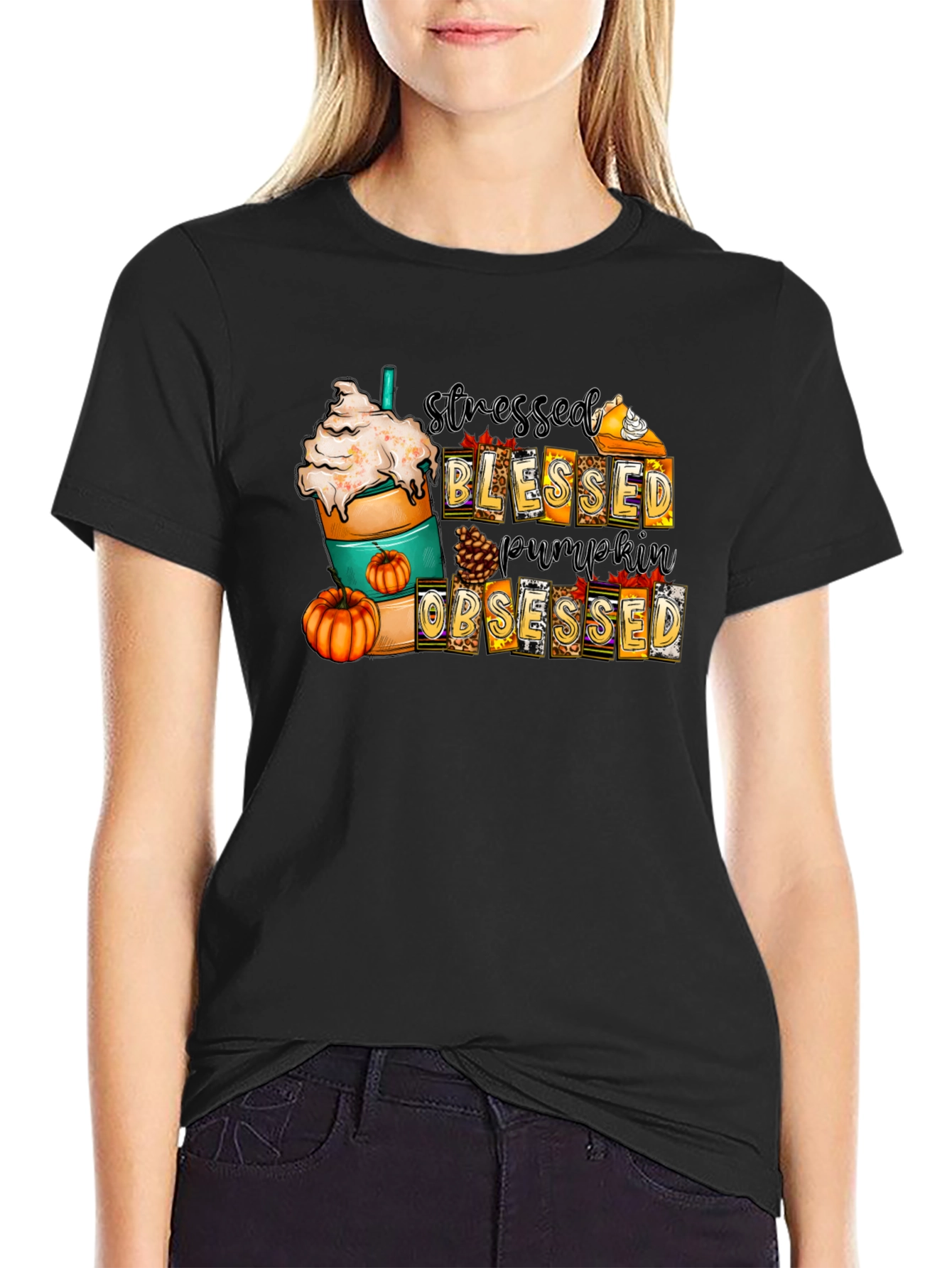 Stressed Blessed Pumpkin Obsessed T-Shirt