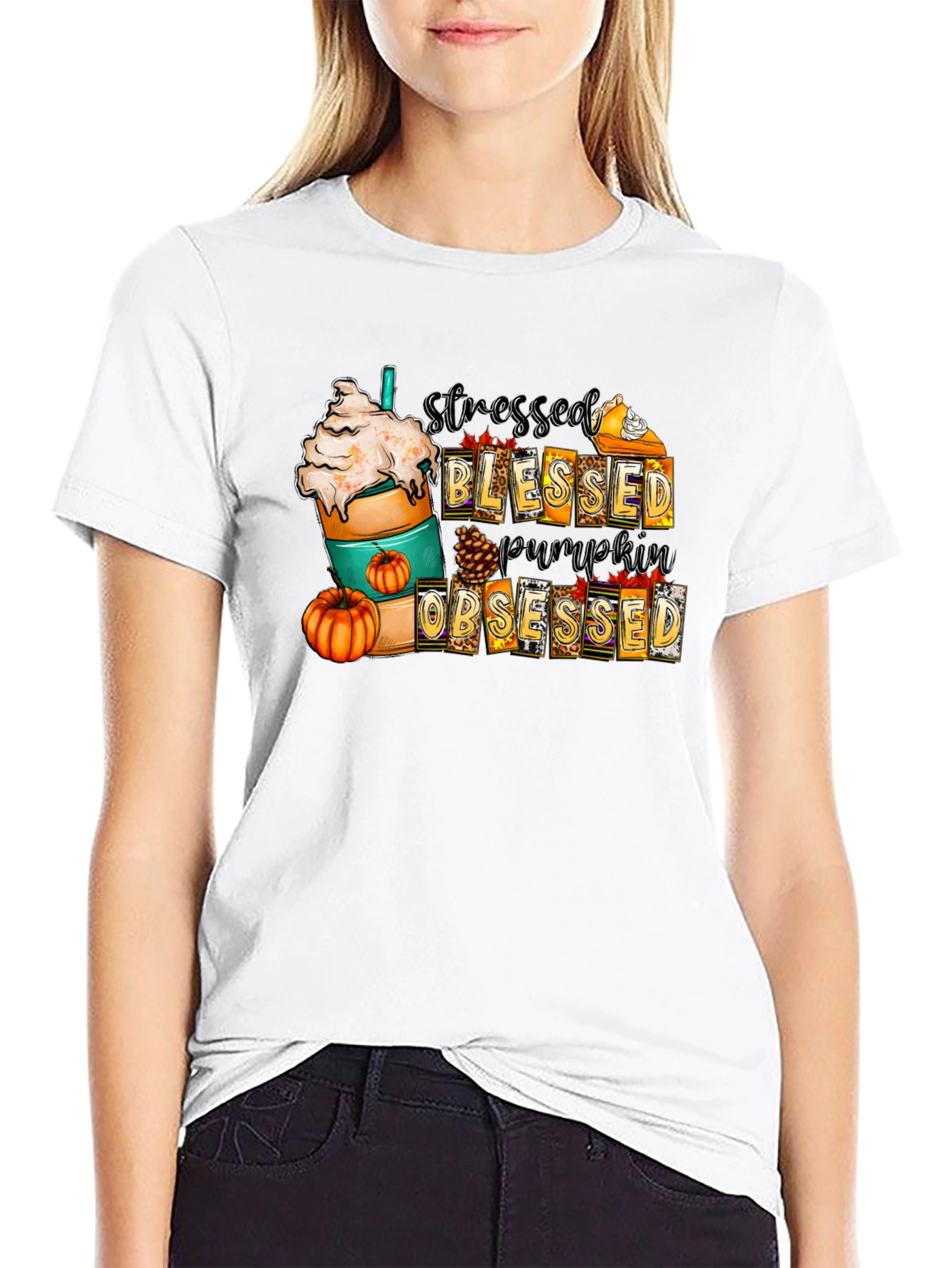 Stressed Blessed Pumpkin Obsessed T-Shirt