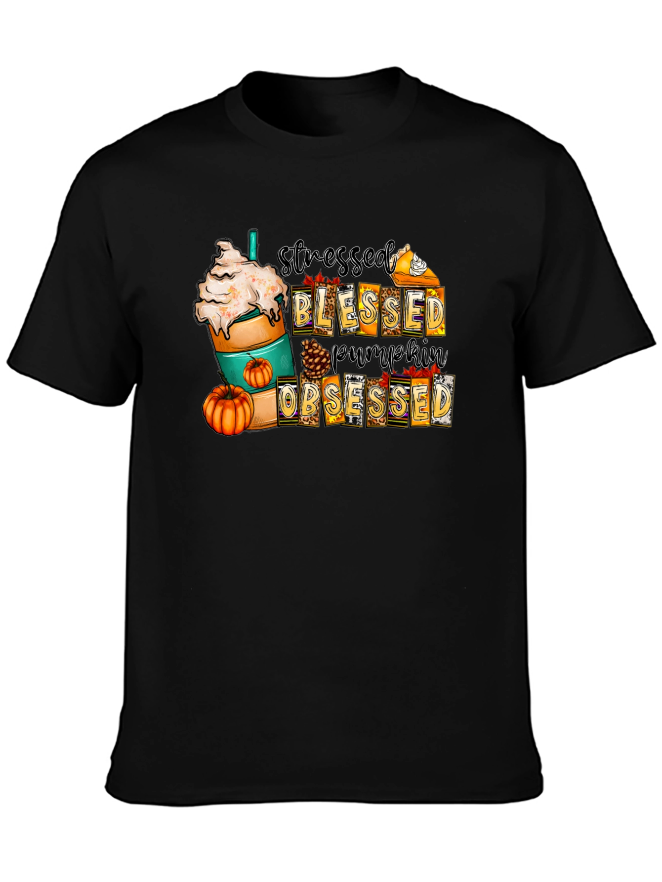 Stressed Blessed Pumpkin Obsessed T-Shirt