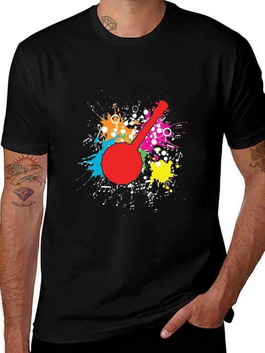 Banjo Splatter Graphic T-Shirt - Black