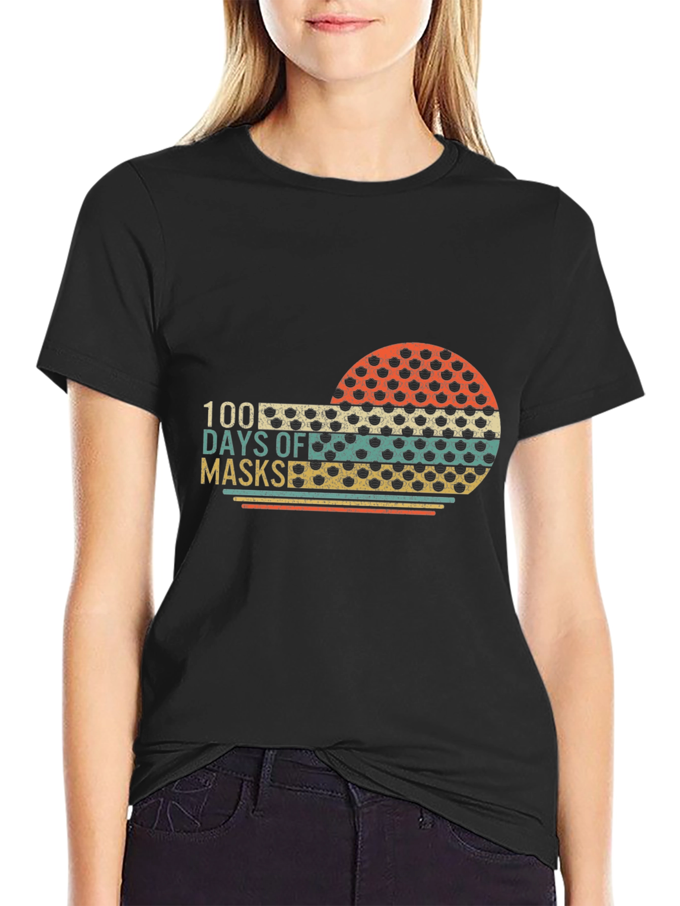 100 Days Off Masks Graphic Tee