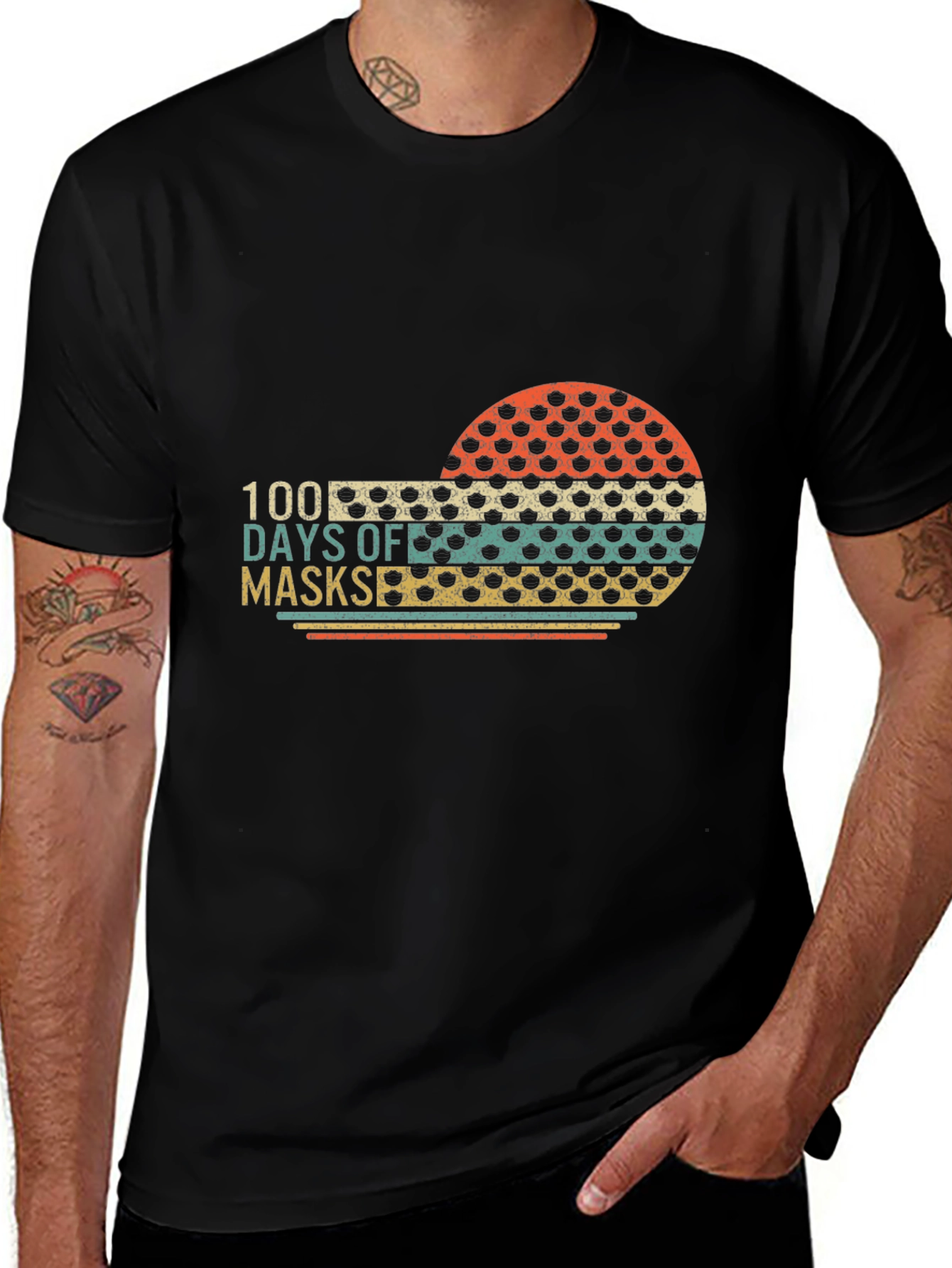 100 Days Off Masks Graphic Tee